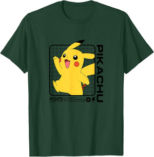 Pokémon - Pikachu Stats T-Shirt - T-Shirt | Forest