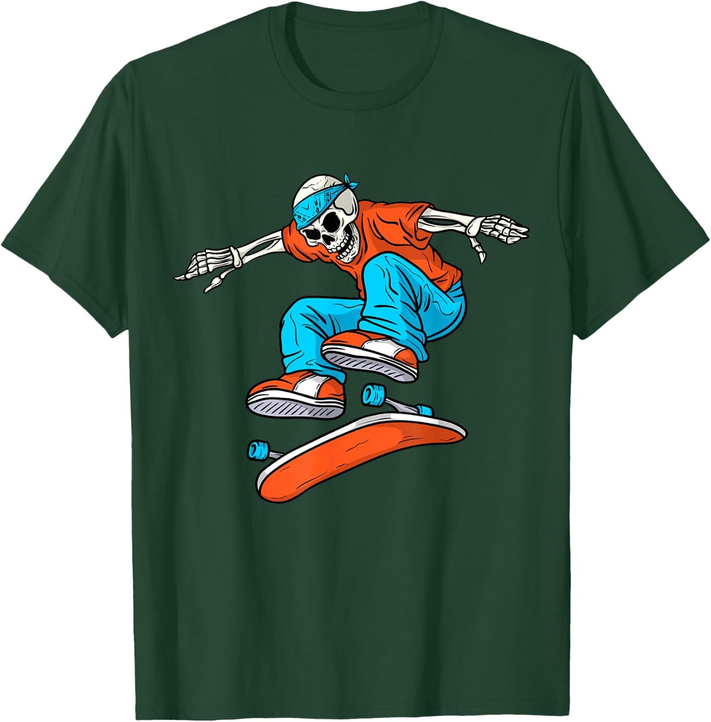 SkaYteboarding Skateboarder Skeleton Skateboarding - Kids Black XS Small Short Sleeve T-Shirt - T-Shirt | Forest