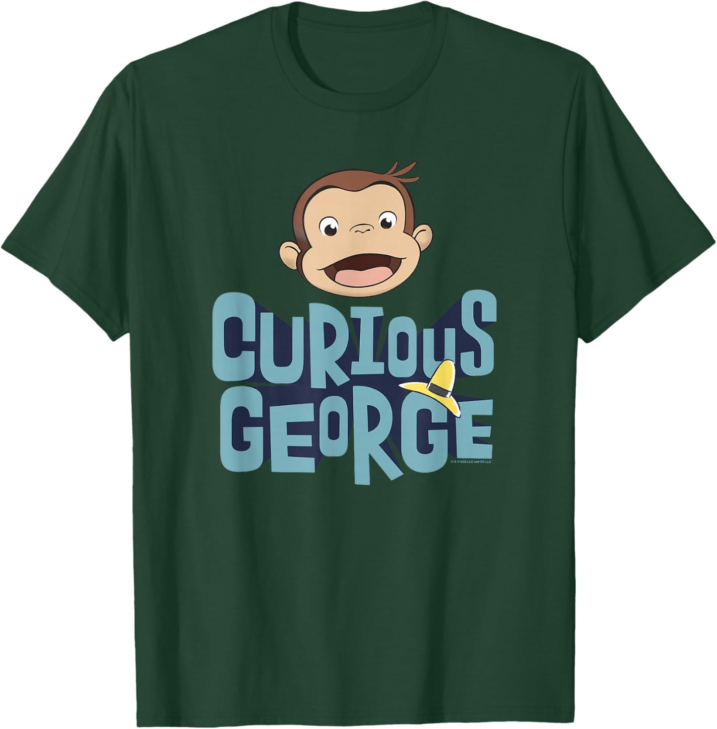 Curious George 3D Text Stack George Big Face T-Shirt - T-Shirt | Forest