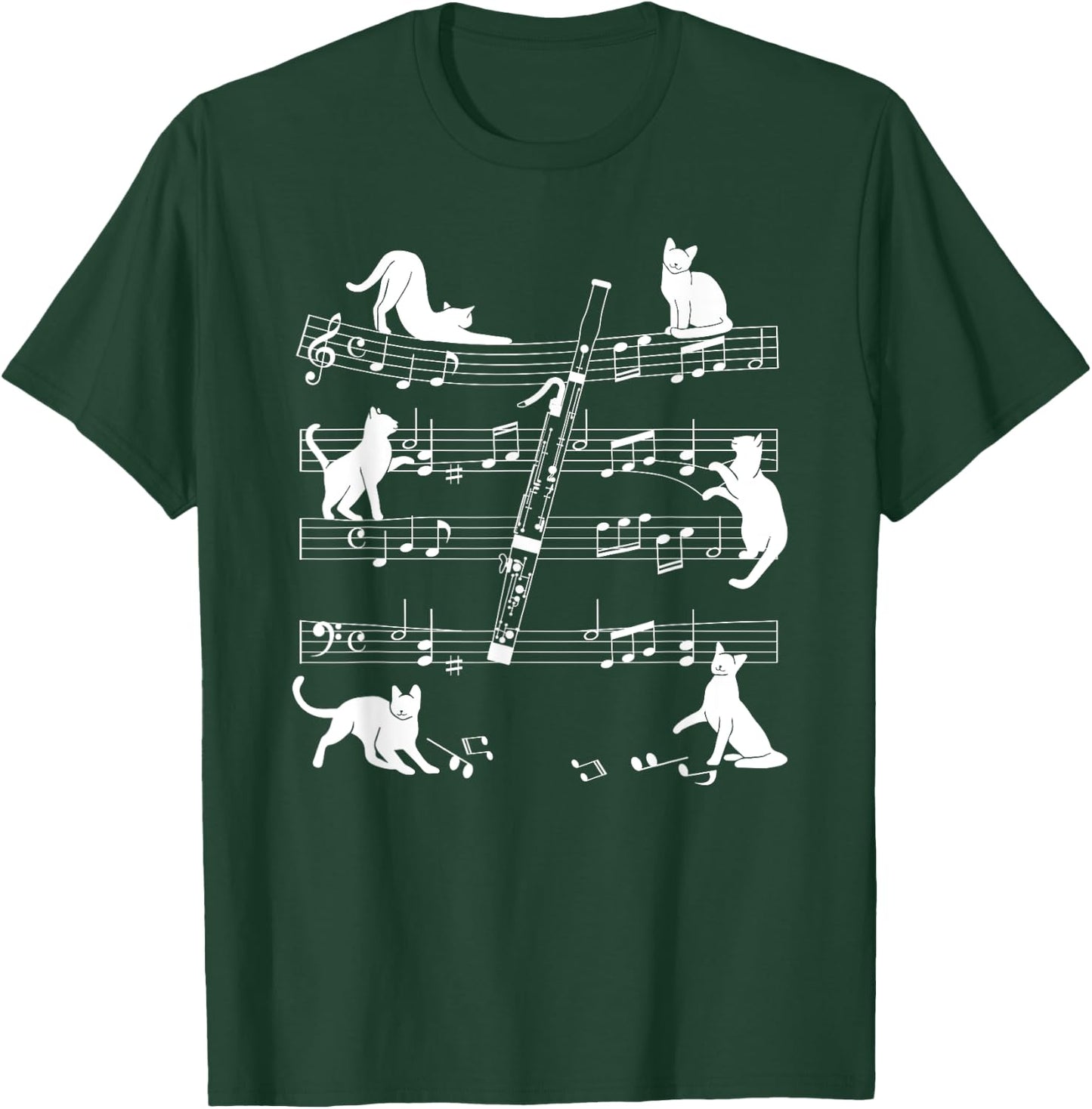 Bassoonist Cats for Cat loving Bassoon player Women Girls Kids T-Shirt - T-Shirt | Forest