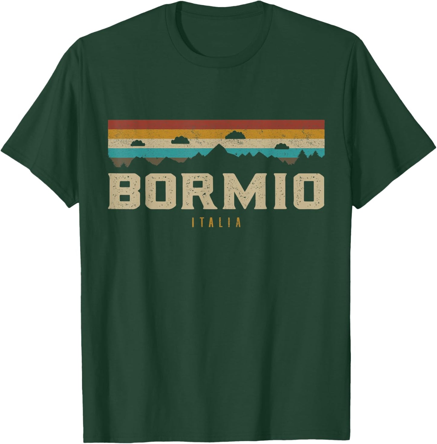 Bormio Mountains Italy Hiking Outdoors Retro T-Shirt - T-Shirt | Forest