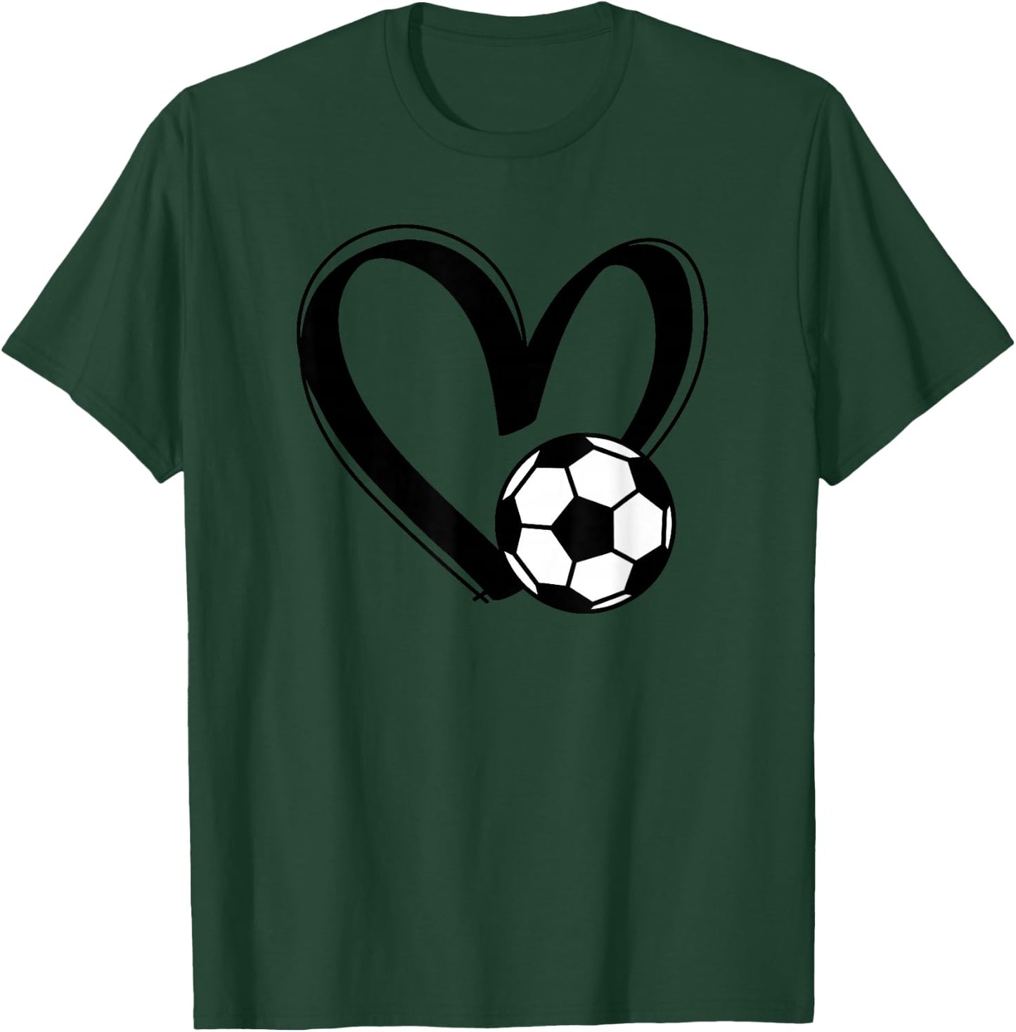 Soccer Ball Heart T-Shirt - T-Shirt | Forest