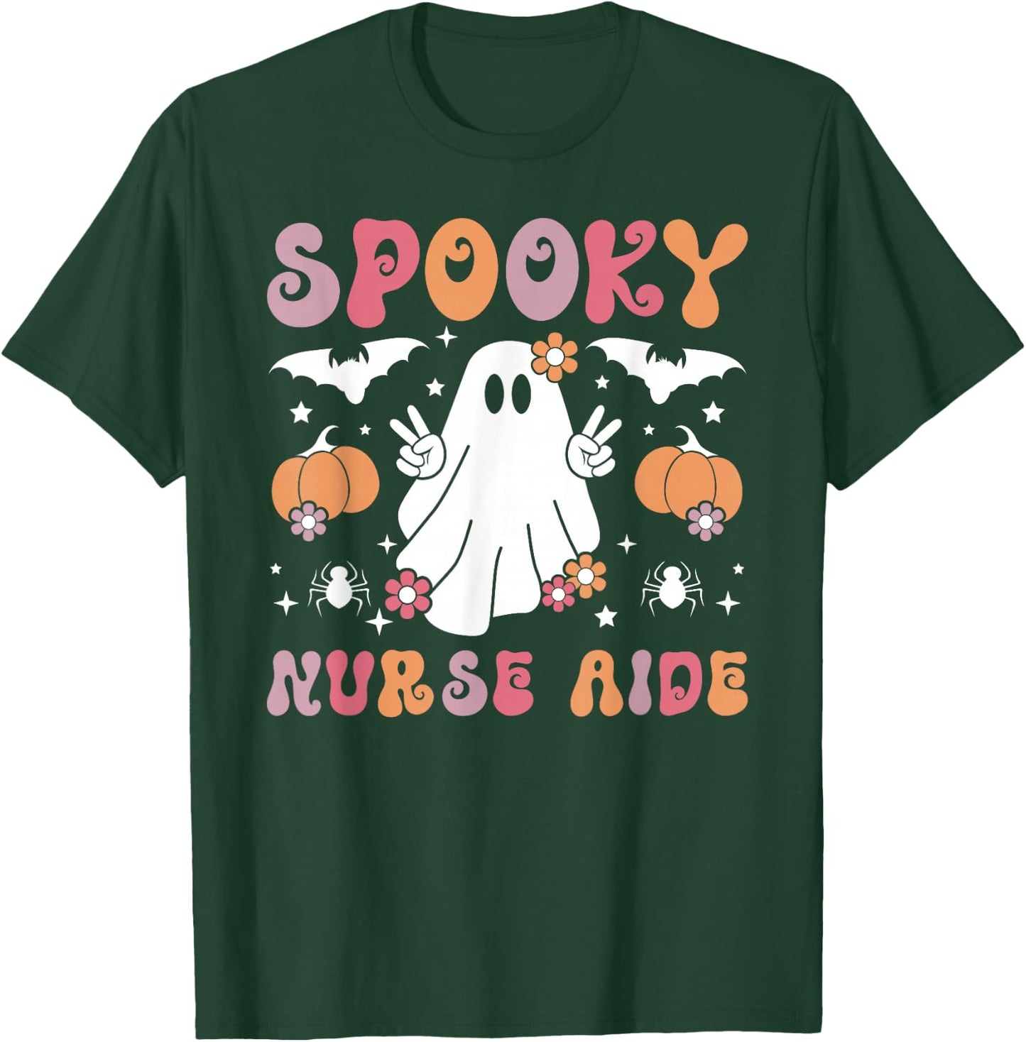 Spooky Nurse Aide Halloween Nursing Aides T-Shirt - T-Shirt | Forest