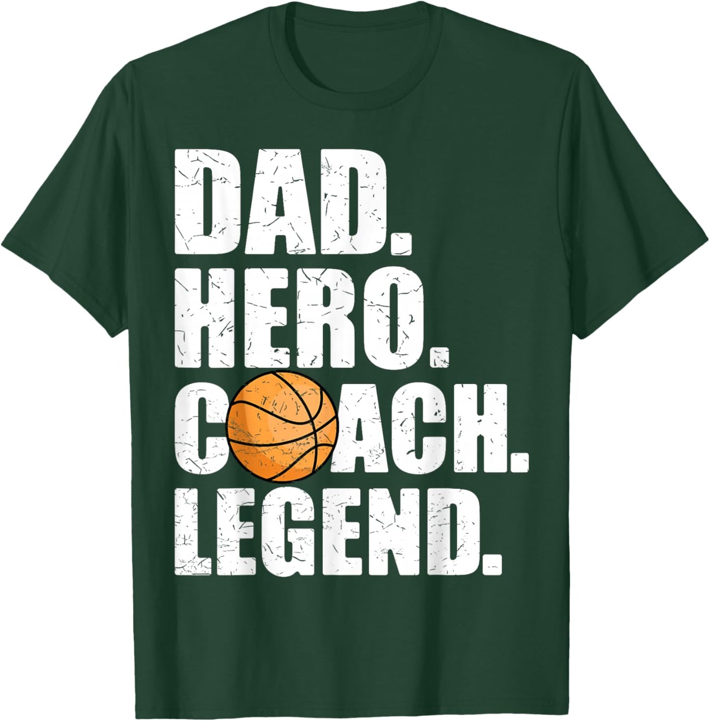 Dad Hero Coach Legend Father Papa Daddy Basketball Coach T-Shirt - T-Shirt | Forest