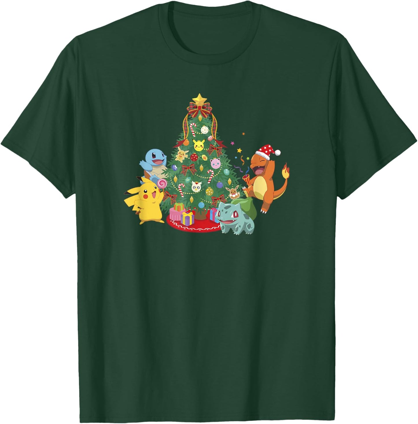 Pokémon Christmas Tree Dance Party Group Shot T-Shirt - T-Shirt | Forest