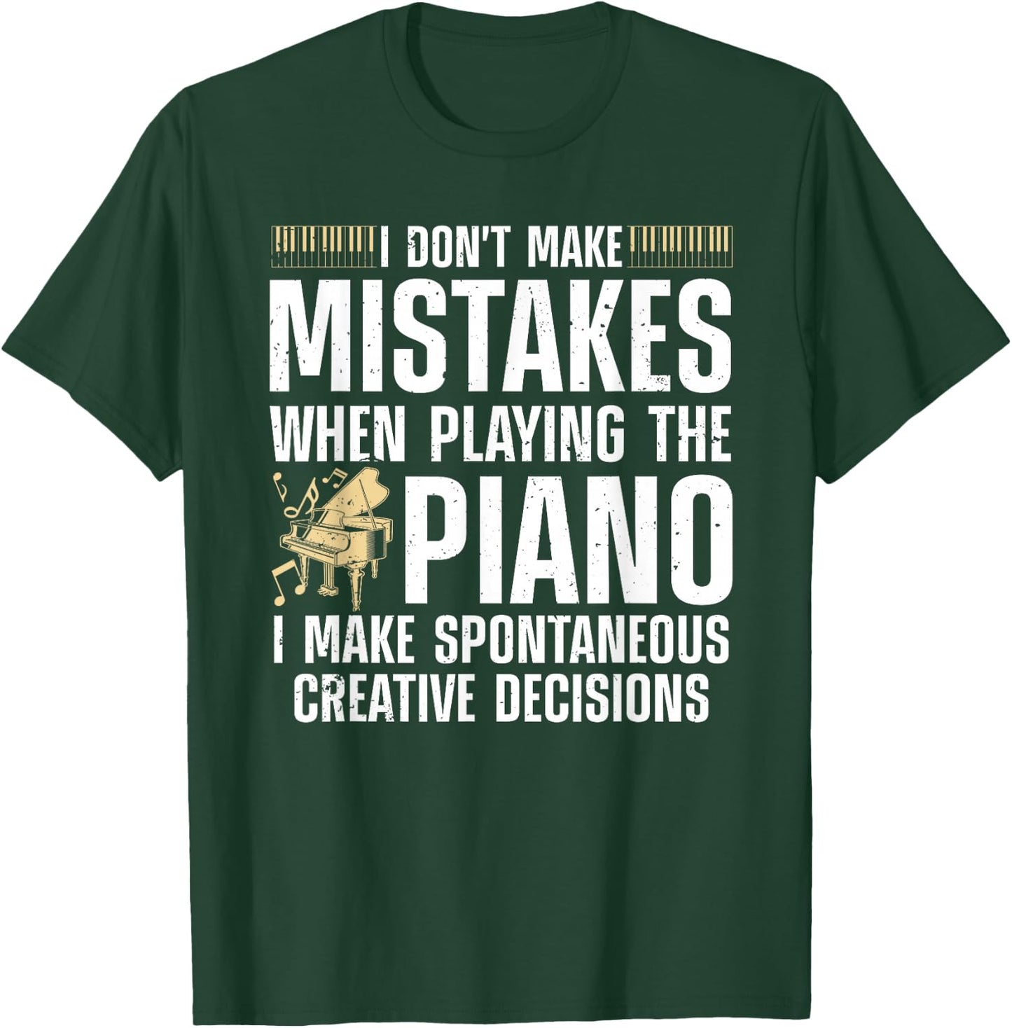 Funny Piano Women Music Lovers Musician Piano Player T-Shirt - T-Shirt | Forest
