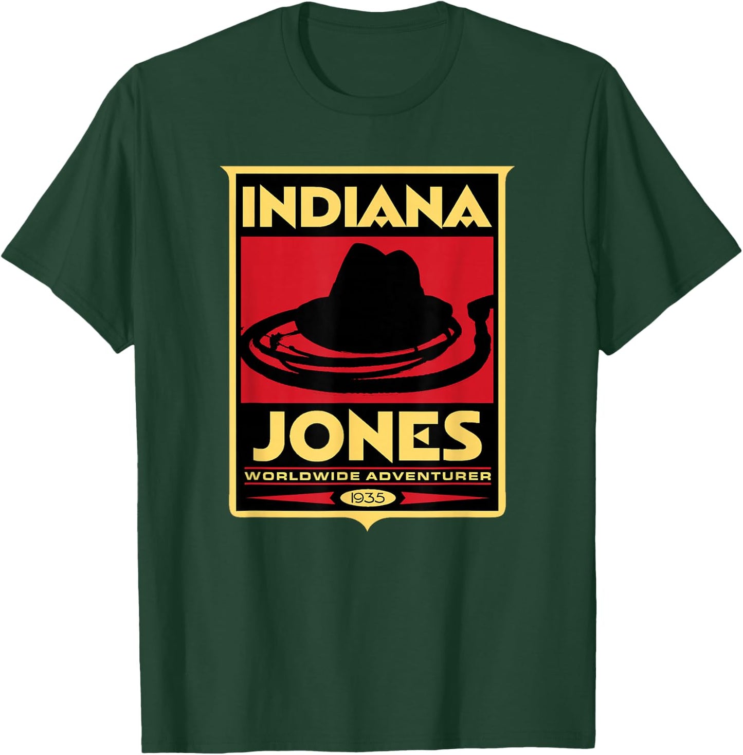 Indiana Jones -Adults, Kids , White, Short Sleeve, Classic Fit, Graphic, Vintage Modern Graphic T-Shirt - T-Shirt | Forest