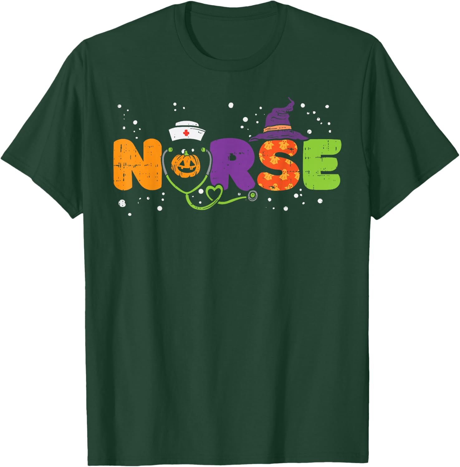 Nurse Pumpkin Stethoscope Halloween Costume Nursing Women T-Shirt - T-Shirt | Forest