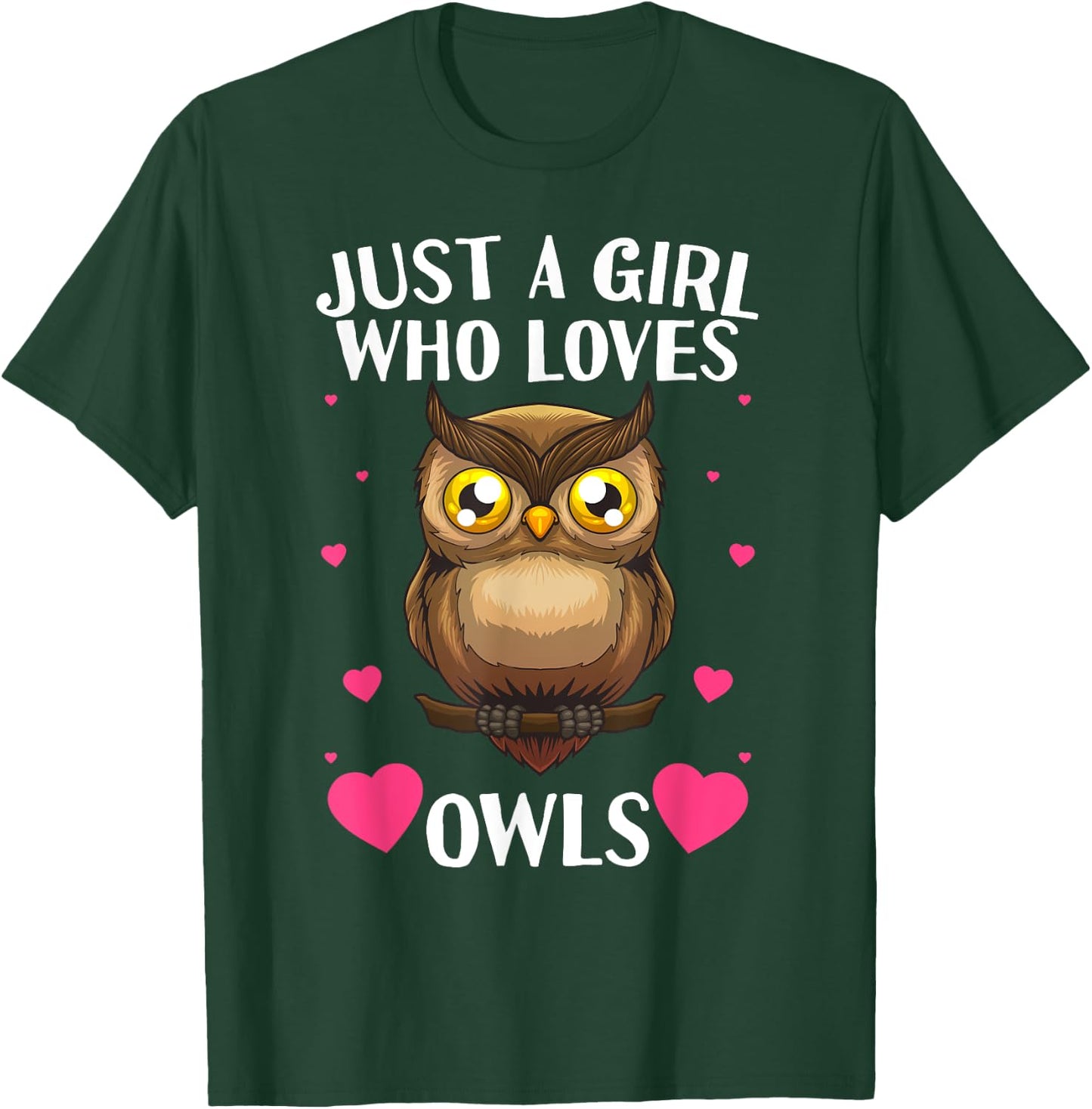 Funny Owl Design Girls Nocturnal Bird Owl Lovers T-Shirt - T-Shirt | Forest