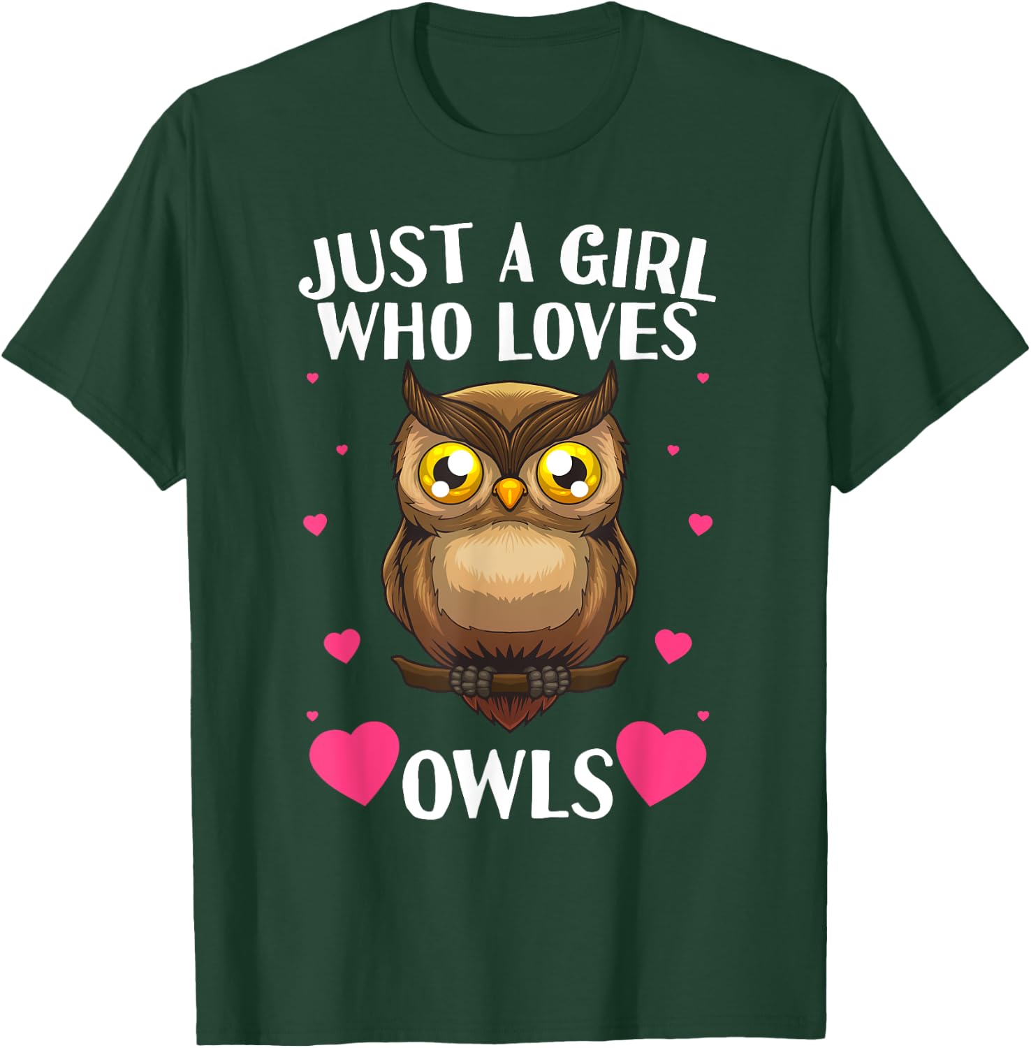 Funny Owl Design Girls Nocturnal Bird Owl Lovers T-Shirt - T-Shirt | Forest