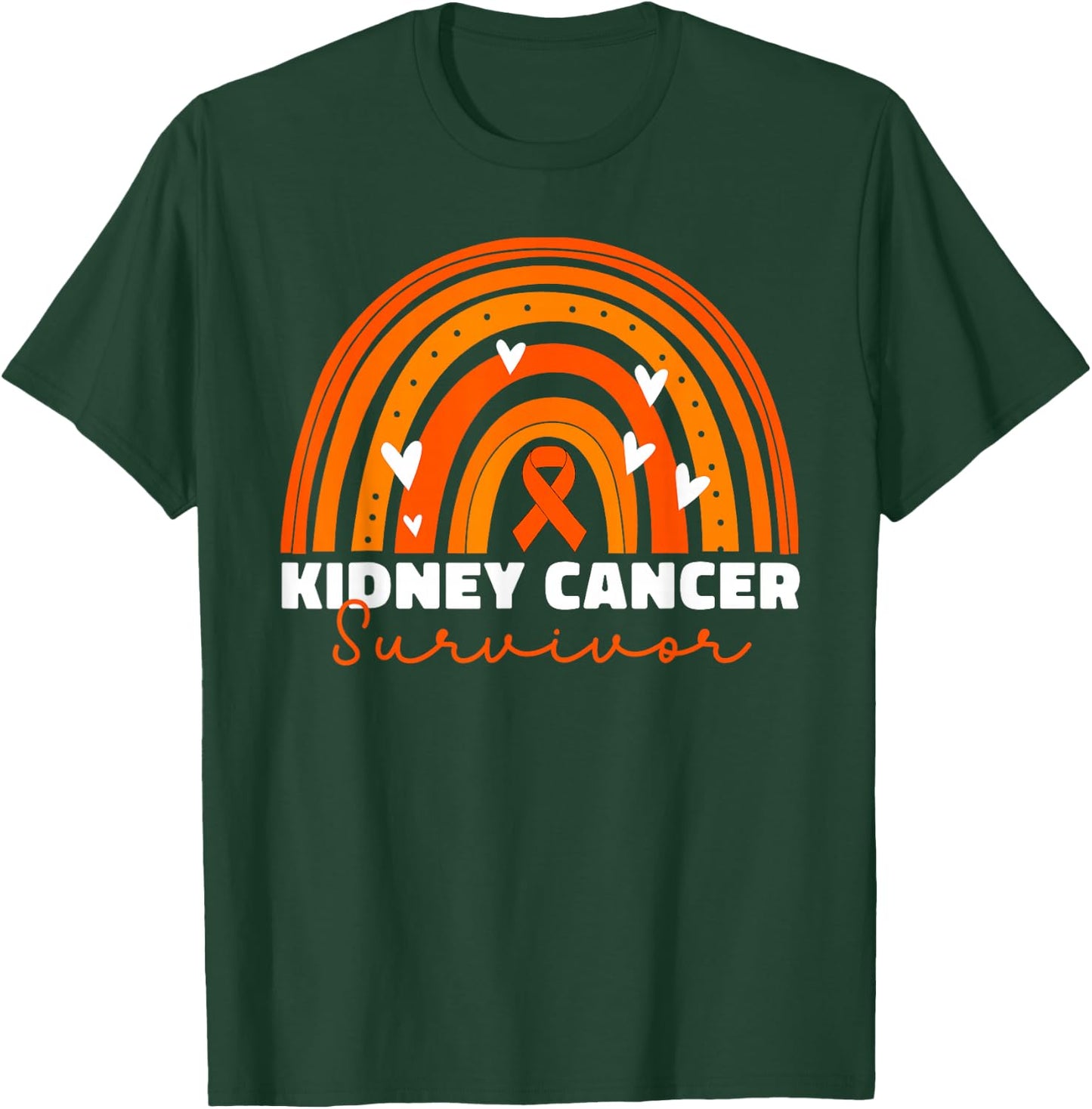 Kidney Cancer Survivor Women Ribbon Kidney Cancer T-Shirt - T-Shirt | Forest