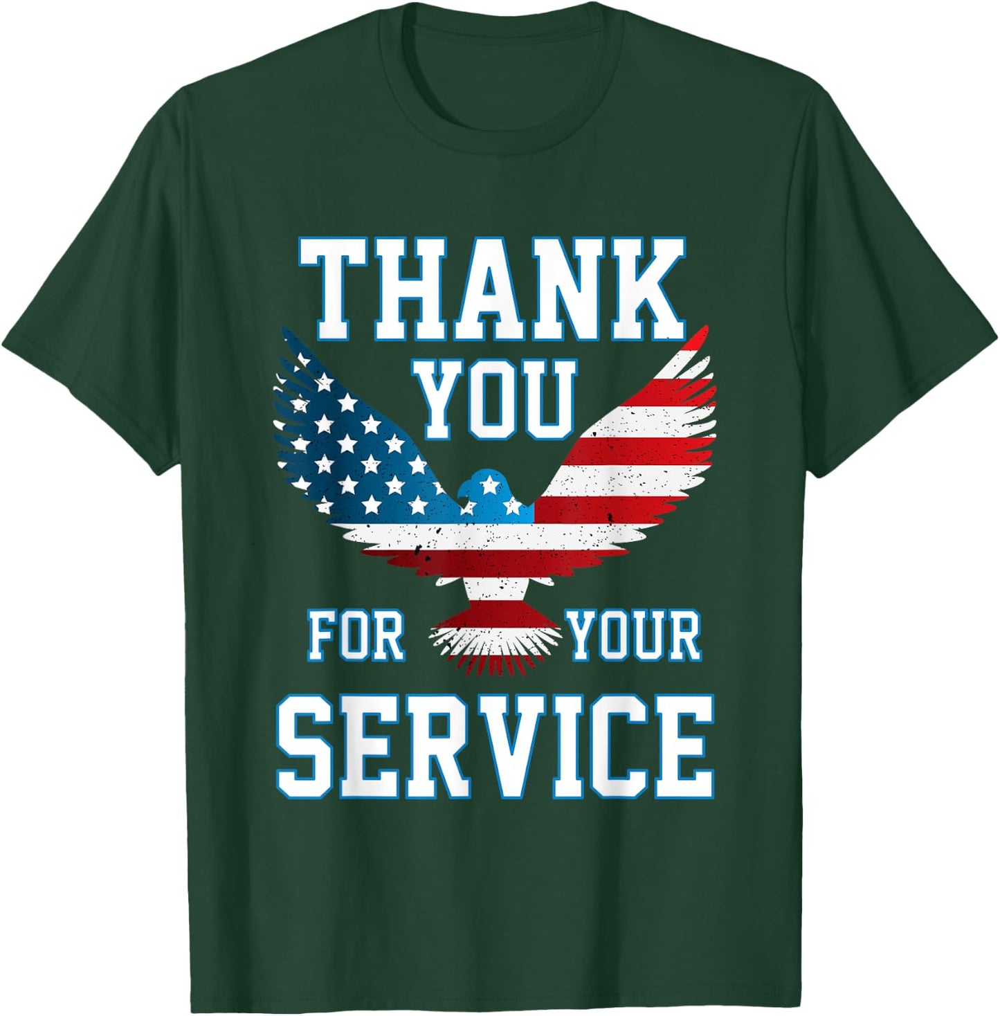 Thank You for your Service Patriotic Eagle Veterans Day Women Kids Men T-Shirt - T-Shirt | Forest