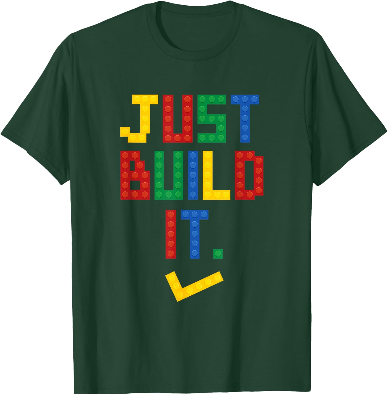 Just Build It Master Builder Building Block Boys Girls T-Shirt - T-Shirt | Forest