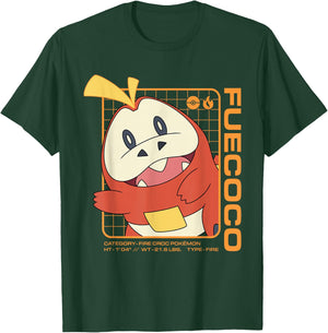 Pokémon - Fuecoco Stats T-Shirt - T-Shirt | Forest