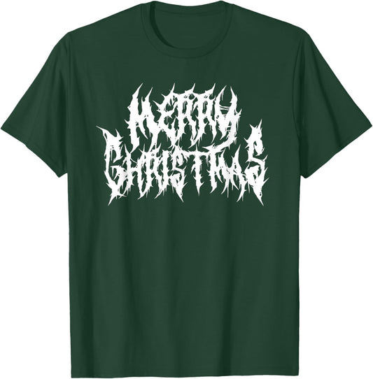 Merry Christmas. Death Metal, Black Metal, Funny Goth Xmas T-Shirt - T-Shirt | Forest