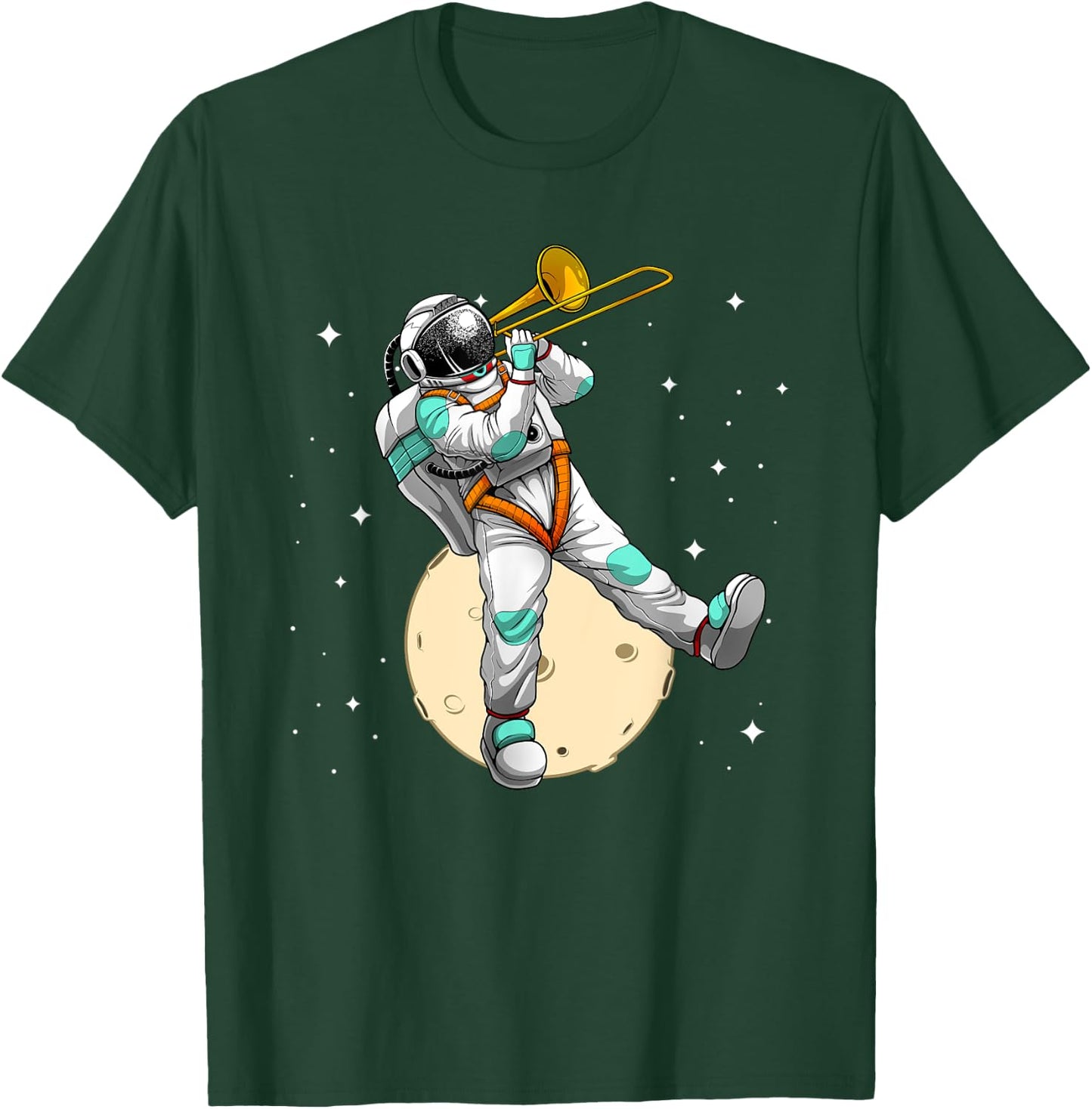 Funny Astronaut Trombone Art Women Trombone Player T-Shirt - T-Shirt | Forest