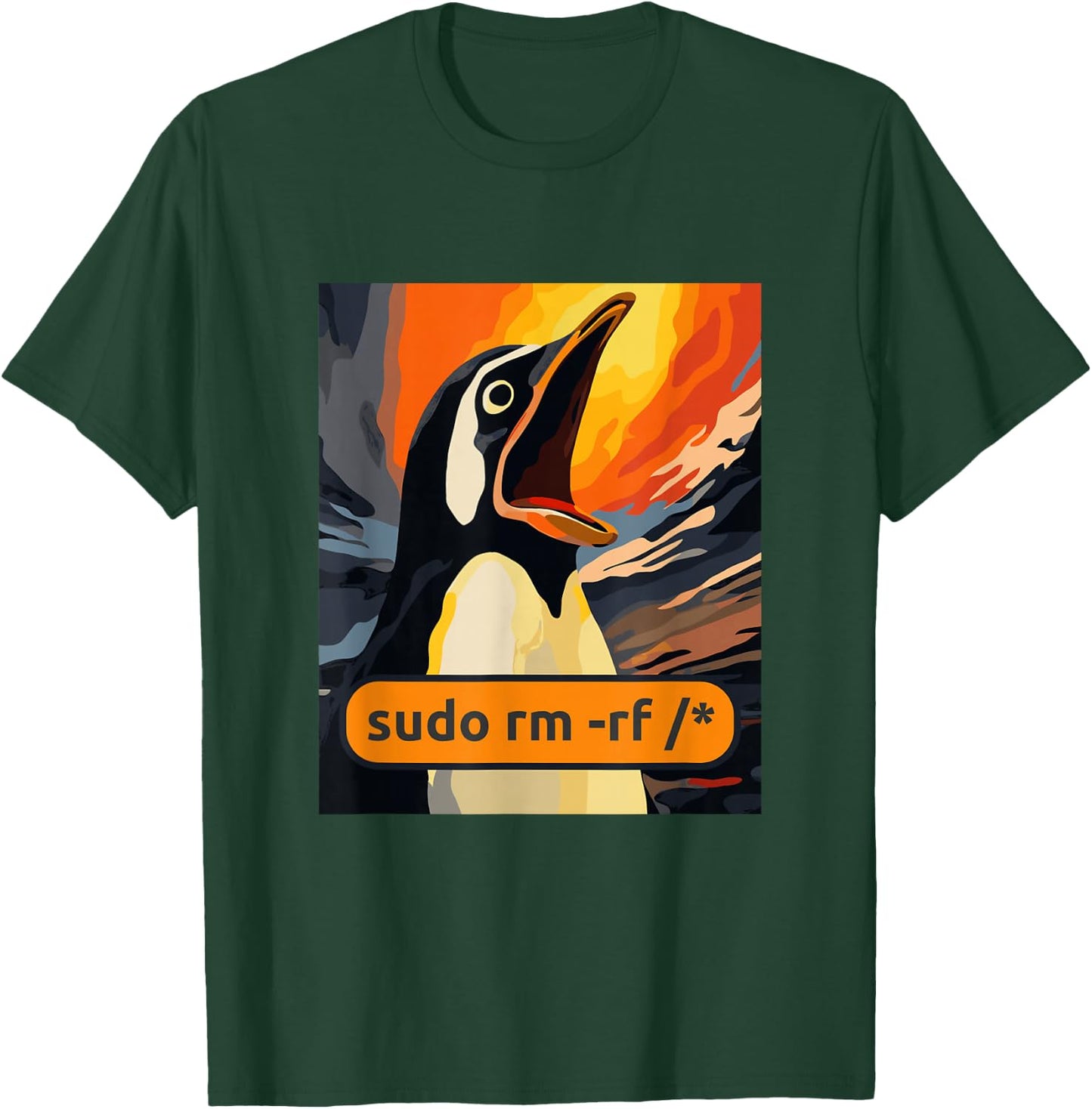 Screaming Tux Linux sudo rm -rf/ T-Shirt - T-Shirt | Forest