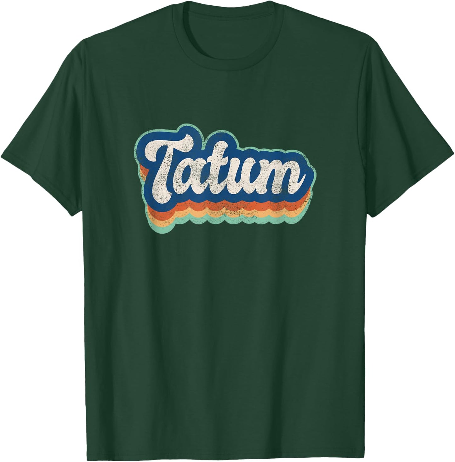 Tatum First Name Boy Vintage Style 70s 80s Personalized T-Shirt - T-Shirt | Forest