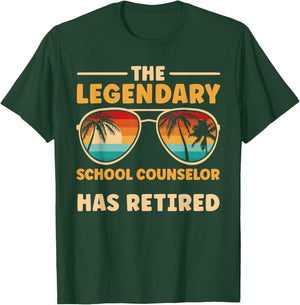 Retired School Counselor Retirement T-Shirt - T-Shirt | Forest