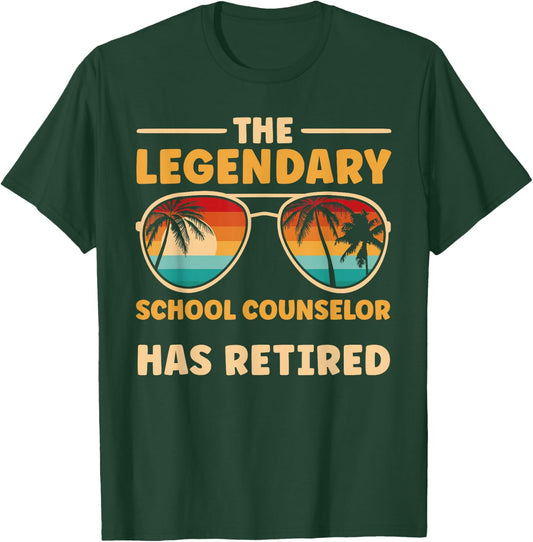 Retired School Counselor Retirement T-Shirt - T-Shirt | Forest