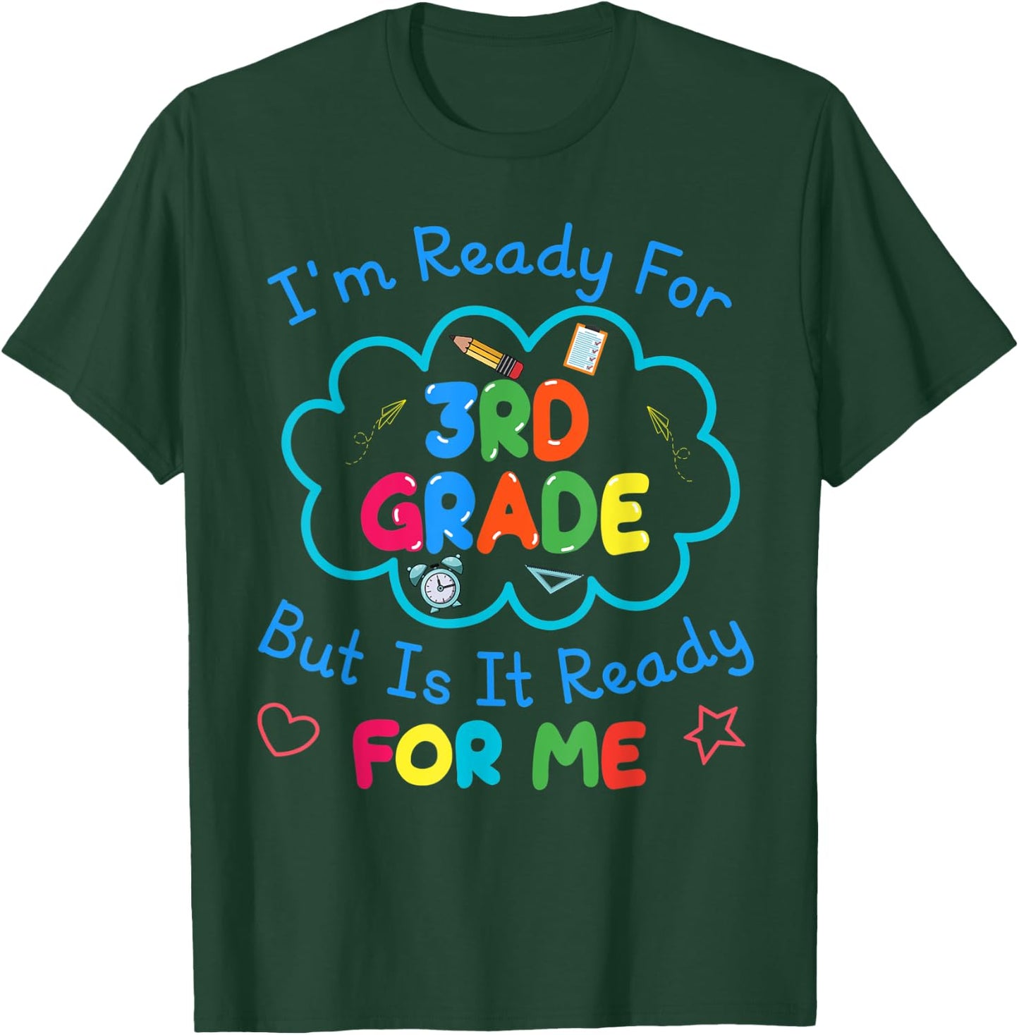 First Day of School 3rd Grade Boys Girls Back to School T-Shirt - T-Shirt | Forest