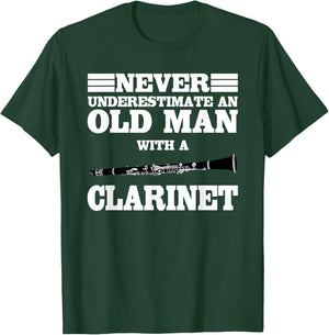 Never Underestimate An Old Man With A Clarinet Marching Band T-Shirt - T-Shirt | Forest