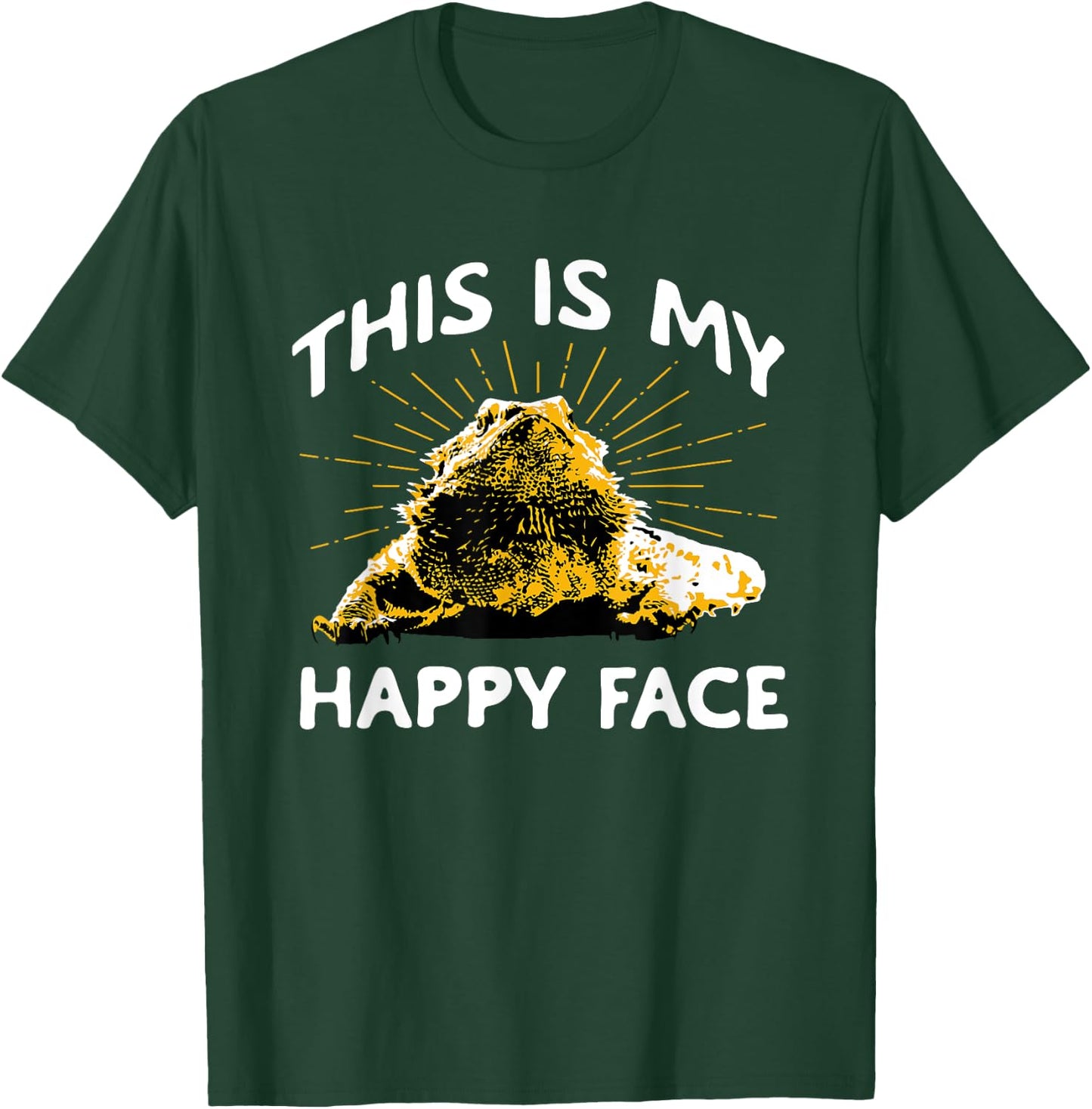 This Is My Happy Face - Bearded Dragon Reptile Lizard Lover T-Shirt - T-Shirt | Forest