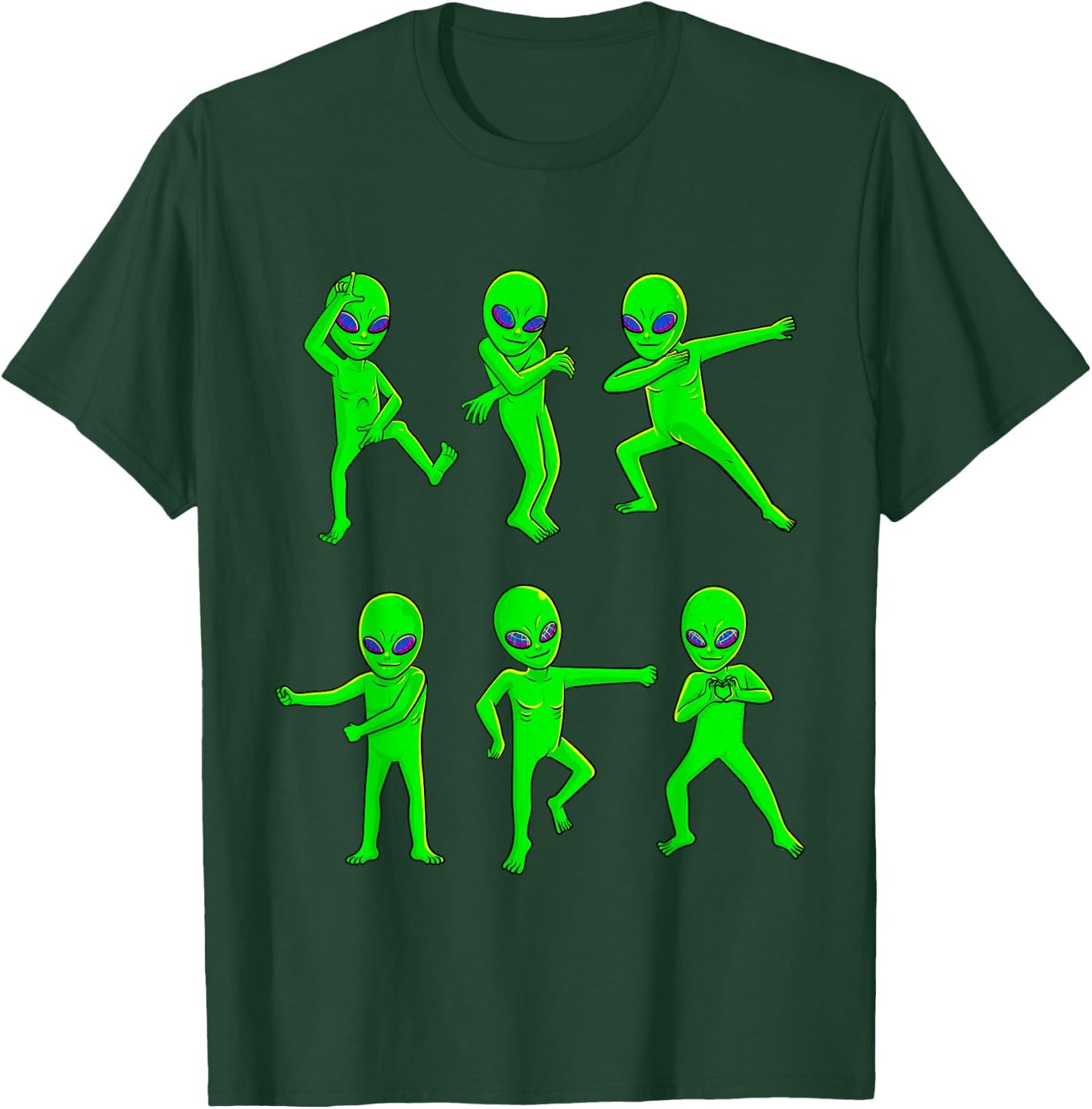 Dancing Aliens Halloween Green Alien Dance Kids Boys Girls T-Shirt - T-Shirt | Forest