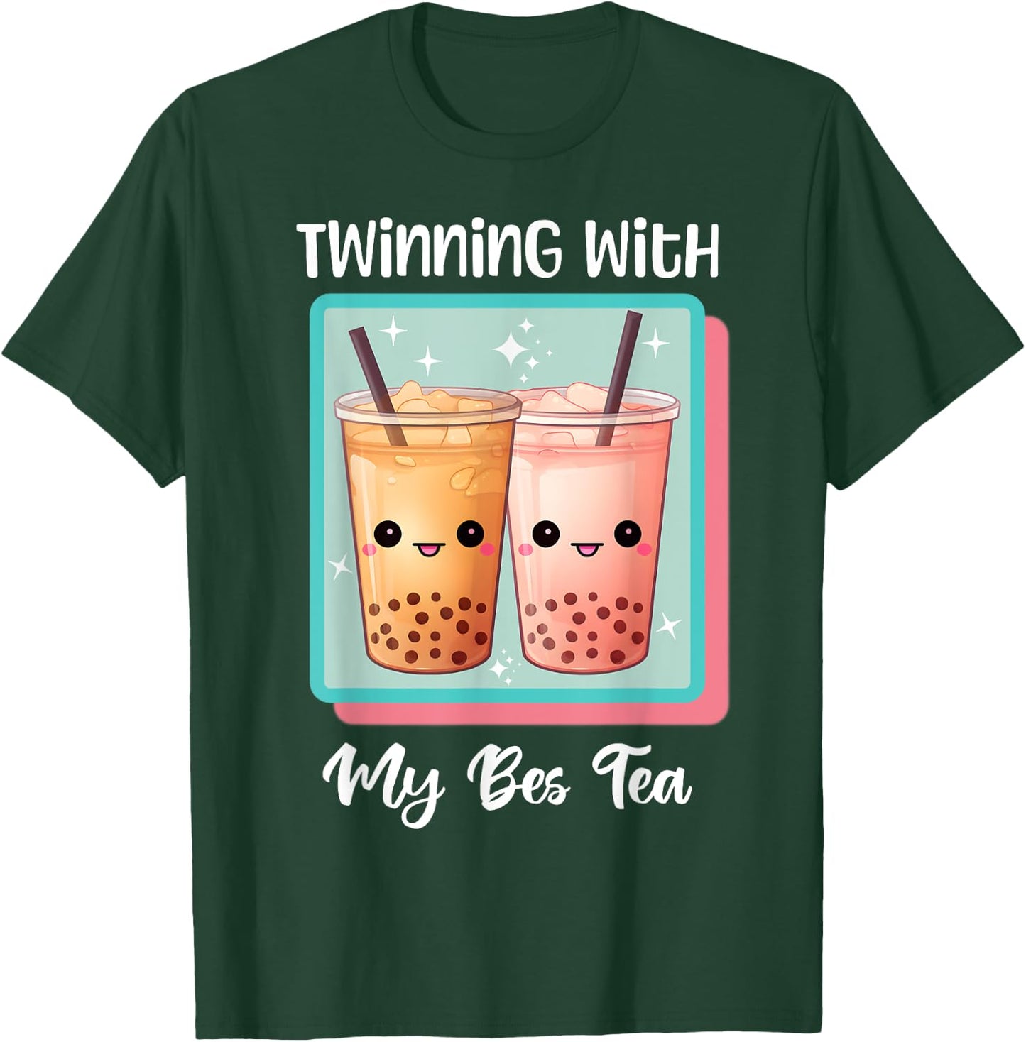 Twinning With My Bestie Spirit Week Twin Day Bes Tea Boba T-Shirt - T-Shirt | Forest