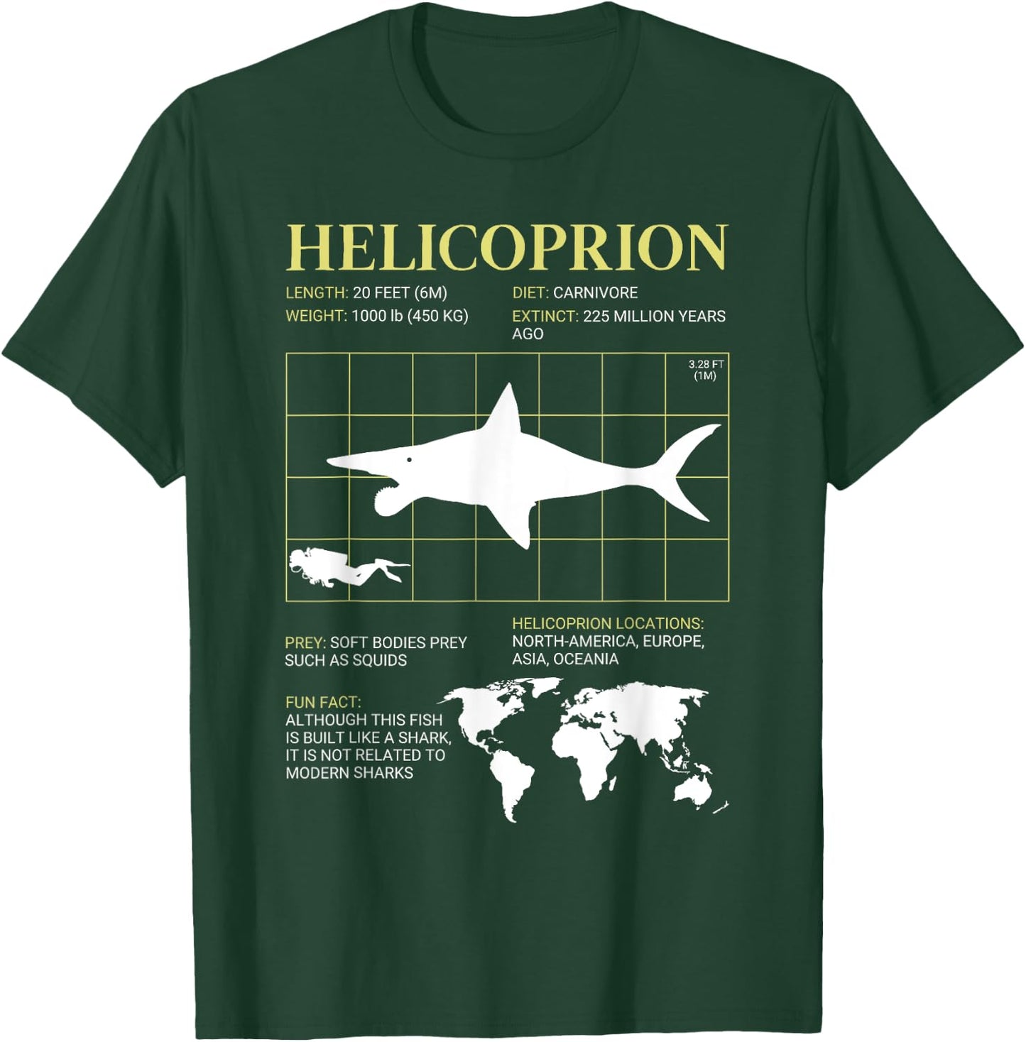 Helicoprion Buzzsaw Jaw Fish Fossil Paleontology T-Shirt - T-Shirt | Forest