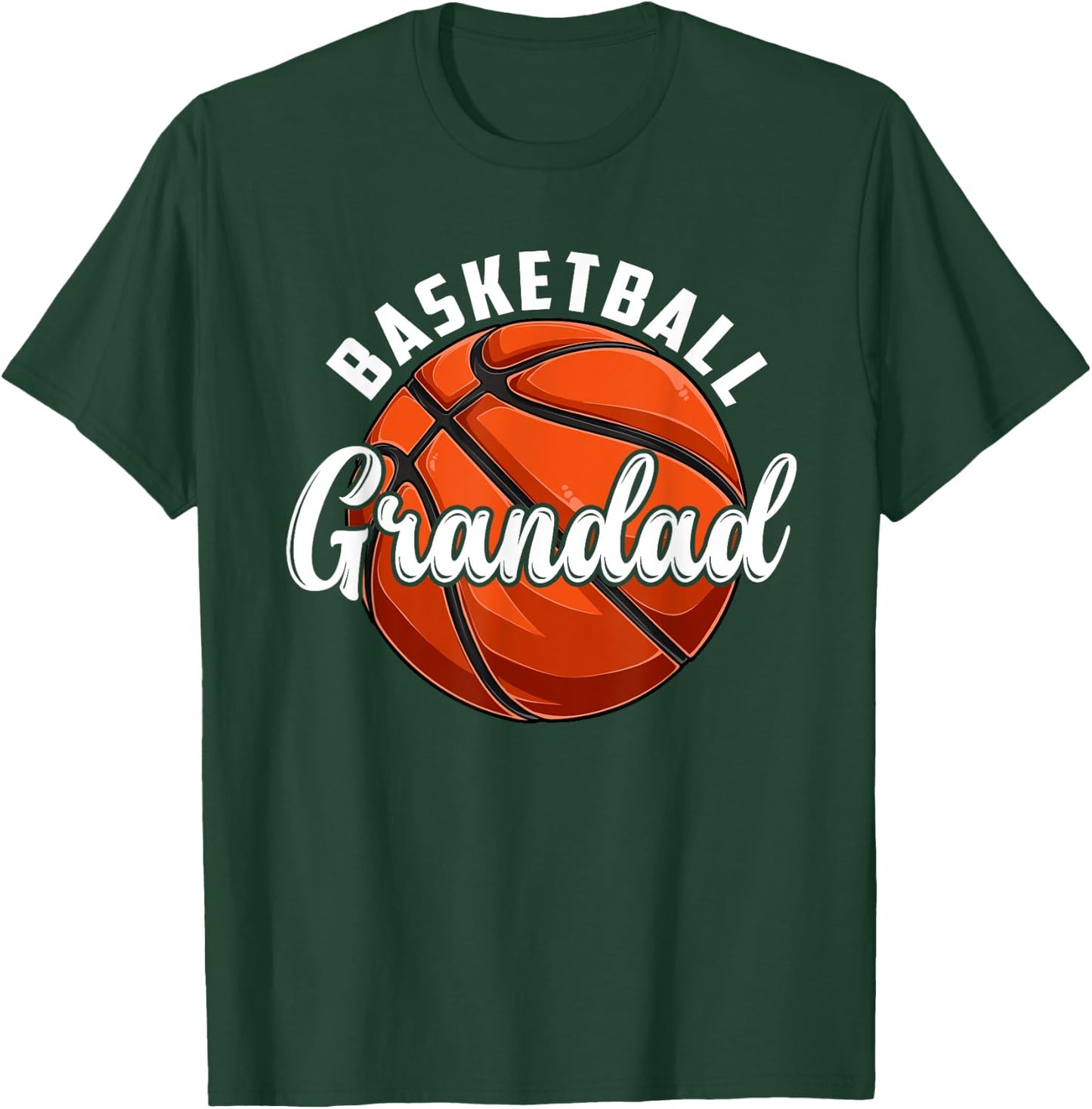 Basketball Grandad Vintage Retro Basketball Fathers Day T-Shirt - T-Shirt | Forest