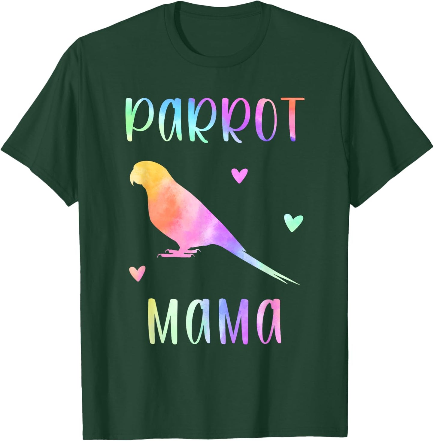 Parrot Mama Parrot Bird Mom Rainbow Watercolor T-Shirt - T-Shirt | Forest