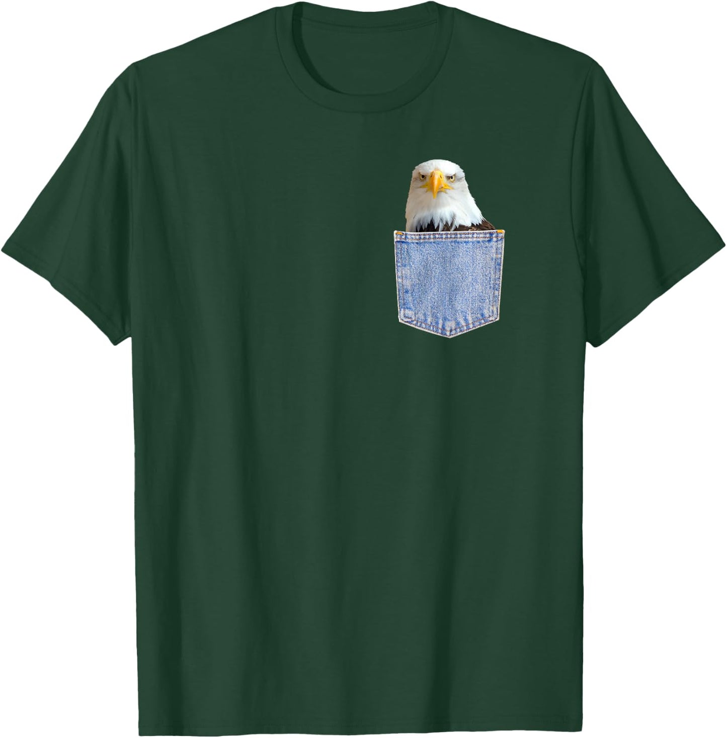Freedom Patriotic Bald Eagle Pocket shirt Funny Bird Animal T-Shirt - T-Shirt | Forest
