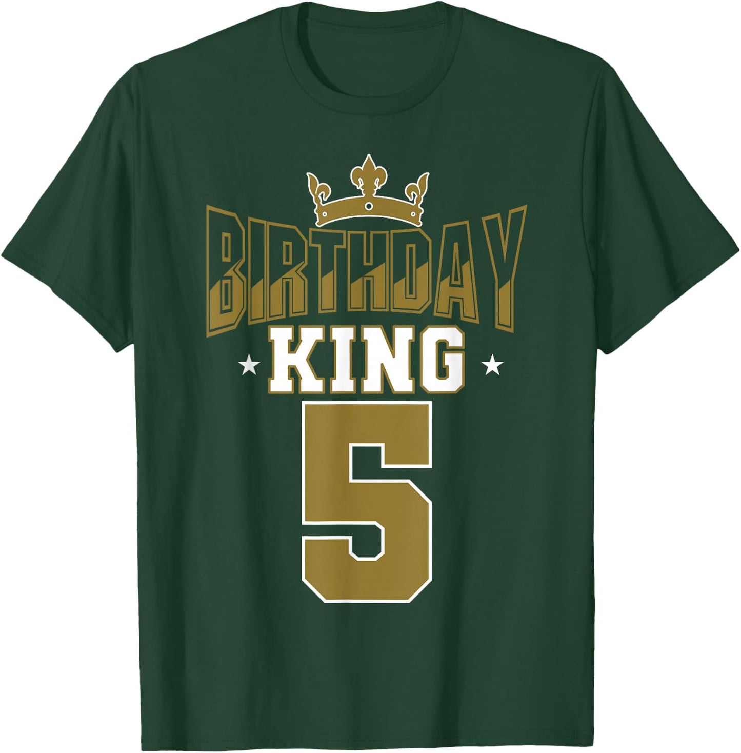 Birthday King 5 Bday Party Celebration 5th Royal Theme T-Shirt - T-Shirt | Forest