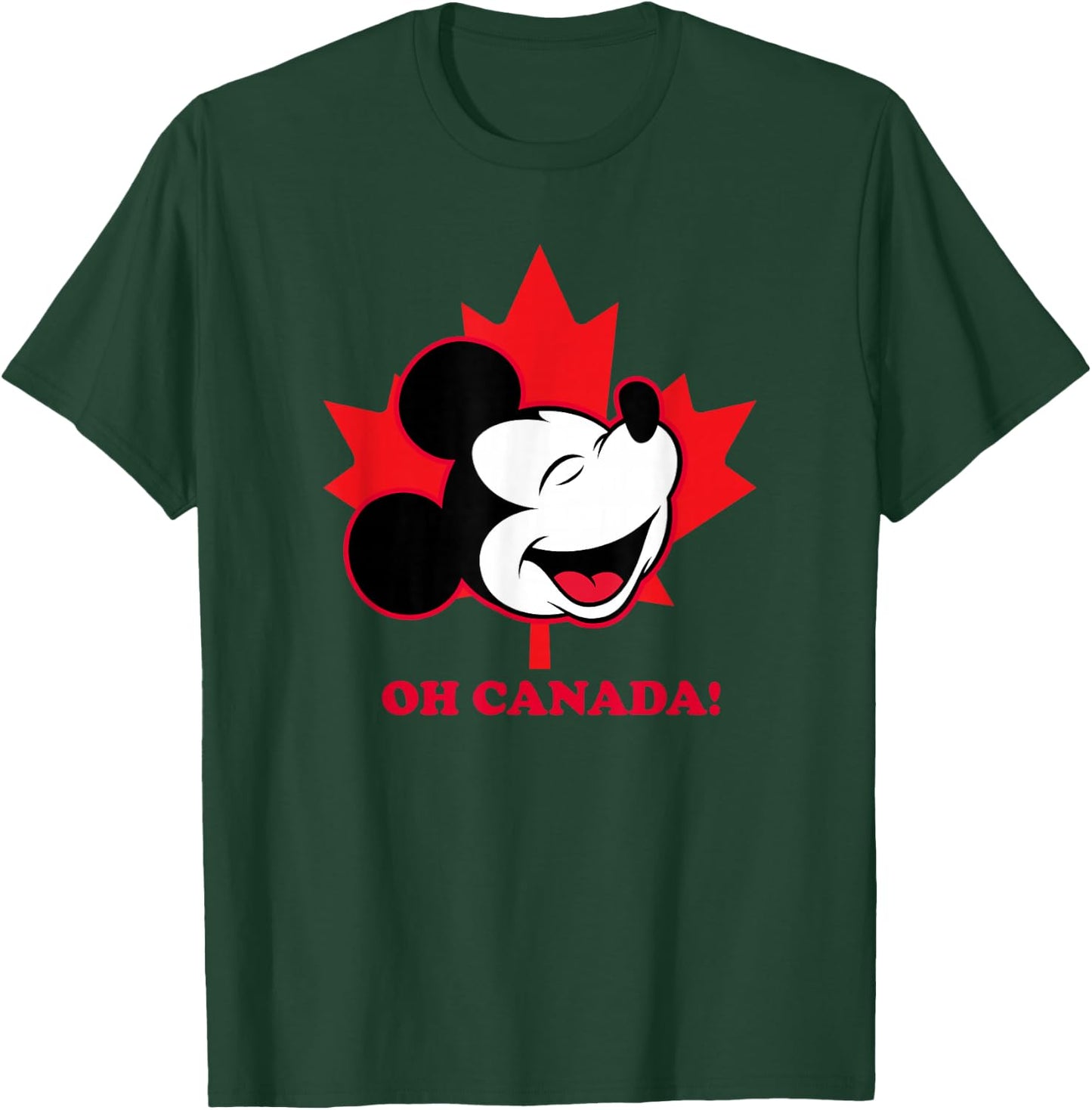 Disney Mickey And Friends Oh Canada Classic Mickey Face T-Shirt - T-Shirt | Forest