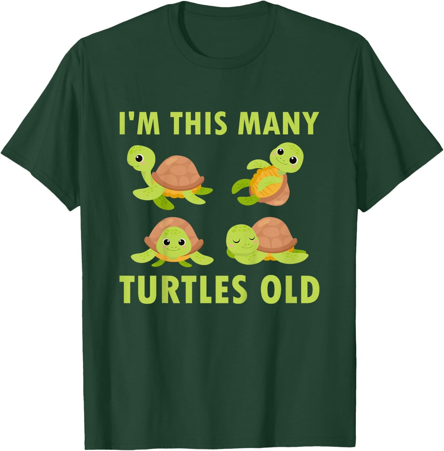 Kids 4 Year Old Boy Sea Turtles Old 4th Birthday Kids T-Shirt - T-Shirt | Forest
