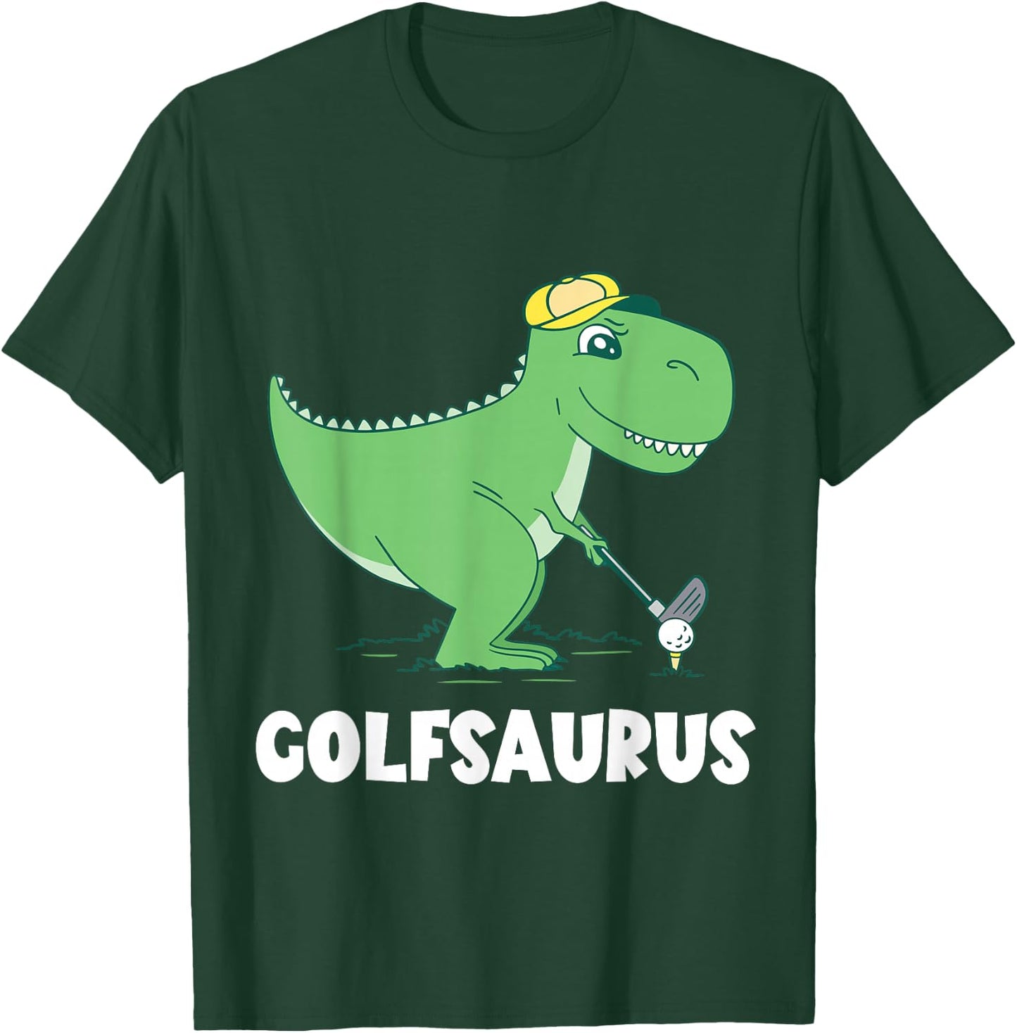Golf Dino T-Rex Swing Dinosaur Golf Player Golfer Golfing T-Shirt - T-Shirt | Forest
