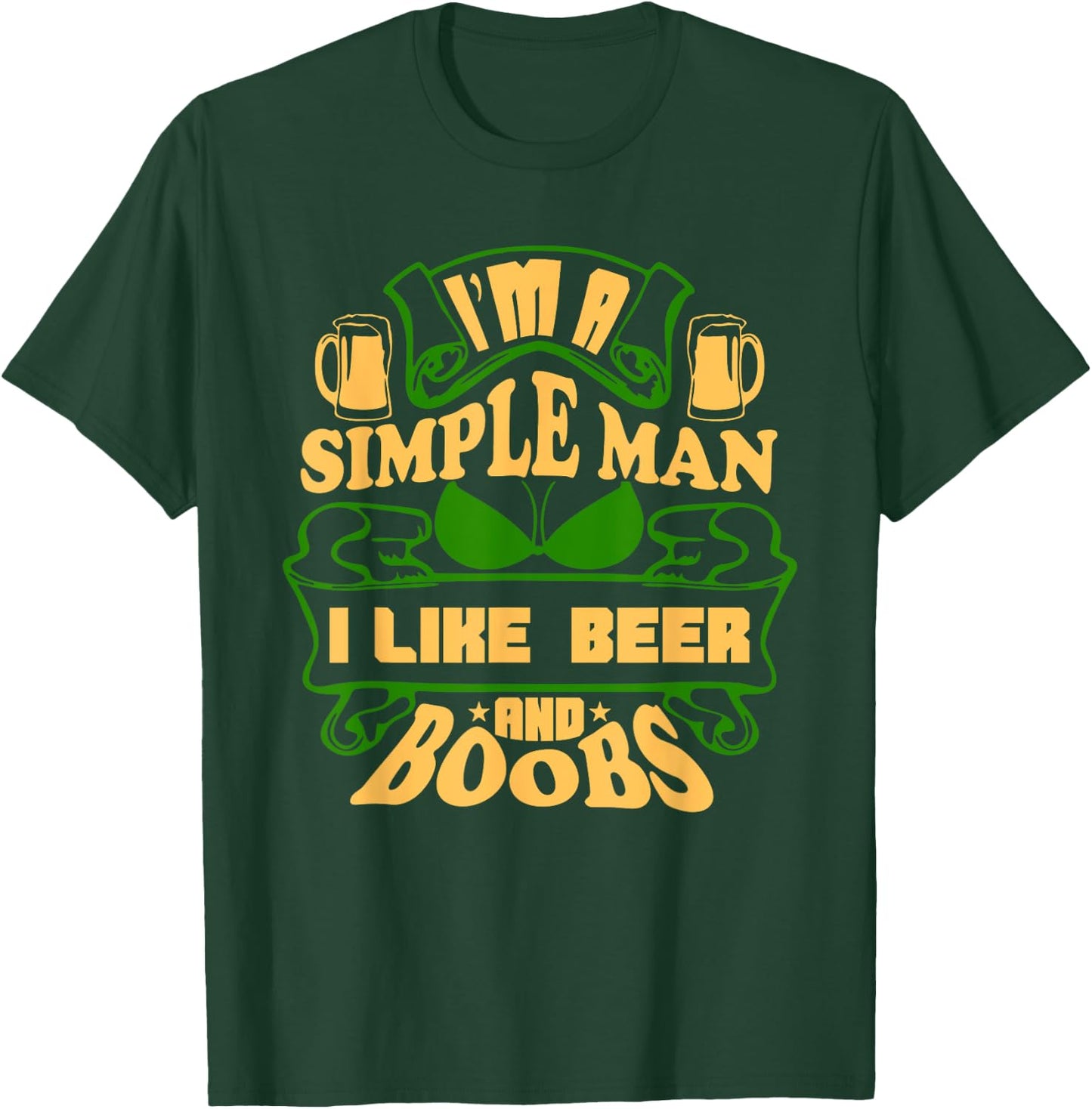 Beer Boobs St. Patrick's Day Funny Titties Drinking T-Shirt - T-Shirt | Forest