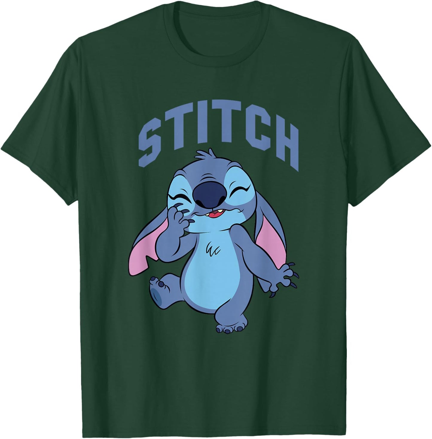 Disney Lilo & Stitch Cute Laughing Stitch Portrait T-Shirt - T-Shirt | Forest