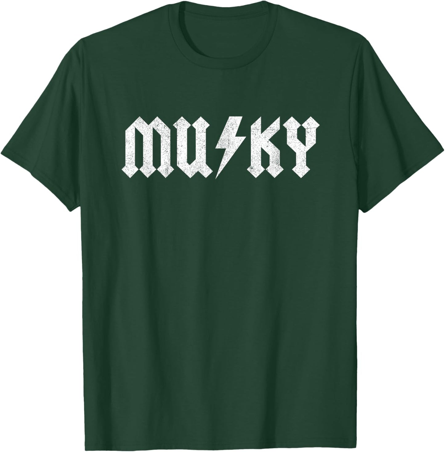 Funny Musky Fishing Vintage Rock Music Band Father's Day T-Shirt - T-Shirt | Forest