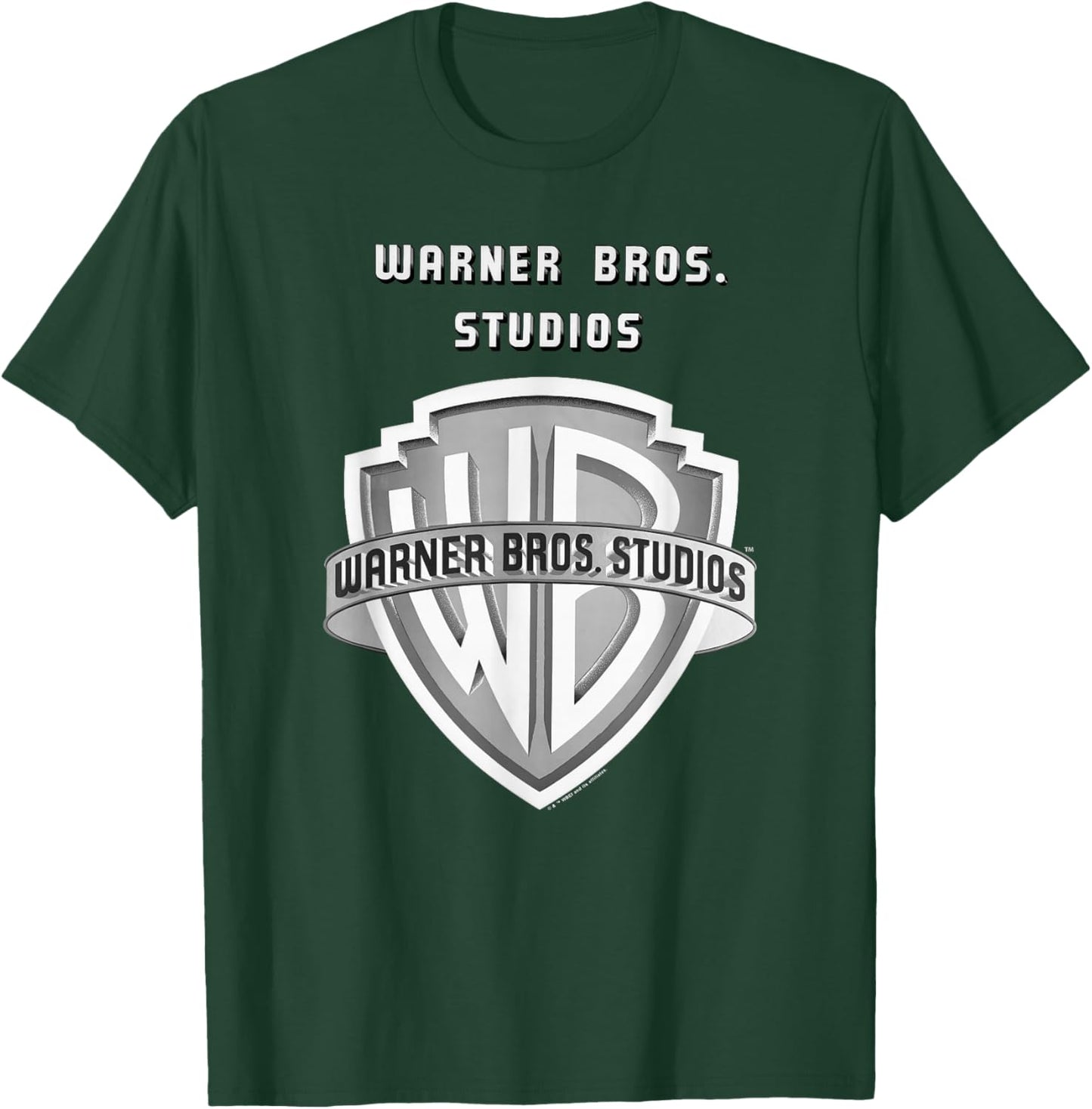 WB100 Warner Bros. Vintage Movie Studio Silver Logo T-Shirt - T-Shirt | Forest