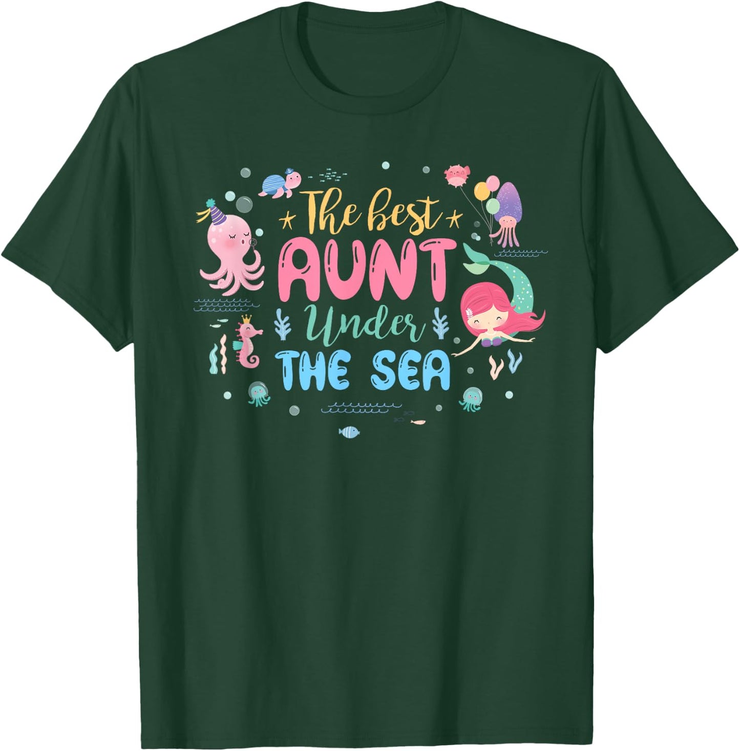 Aunt of The Birthday Girl Shirt The Best Aunt Under The Sea T-Shirt - T-Shirt | Forest