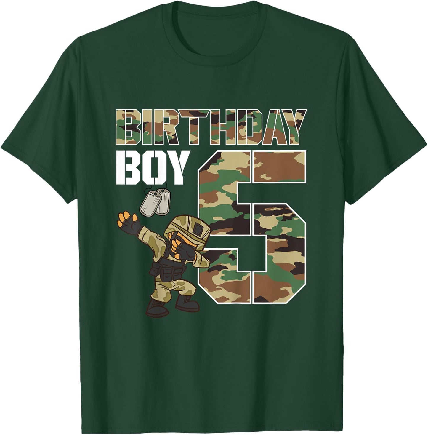 Kids 5 Year Old Boy Military Army 5th Birthday Boy Matching T-Shirt - T-Shirt | Forest