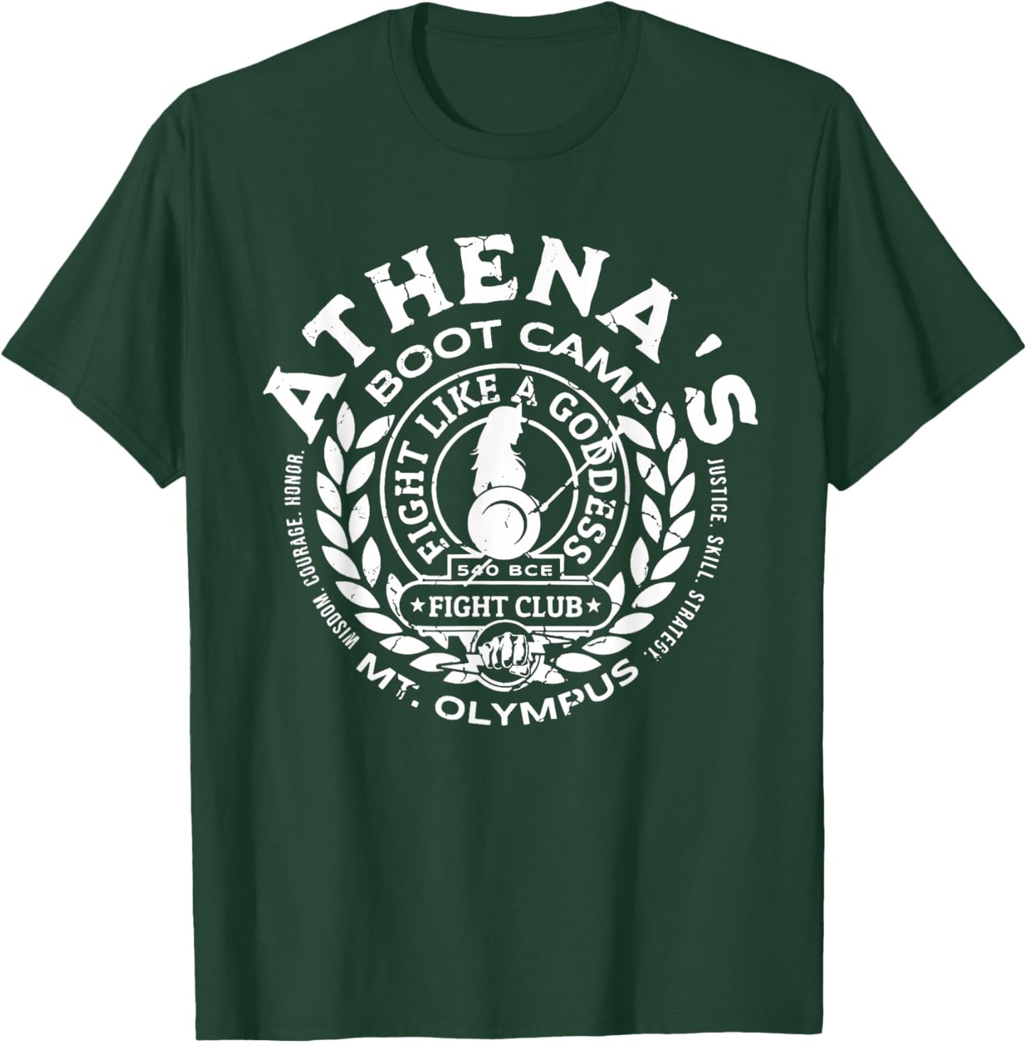 Goddess Athena Daughter of Athena Wise Athena's Boot Camp | Greek Mythology | Olympus Lore Goddess T-Shirt - T-Shirt | Forest