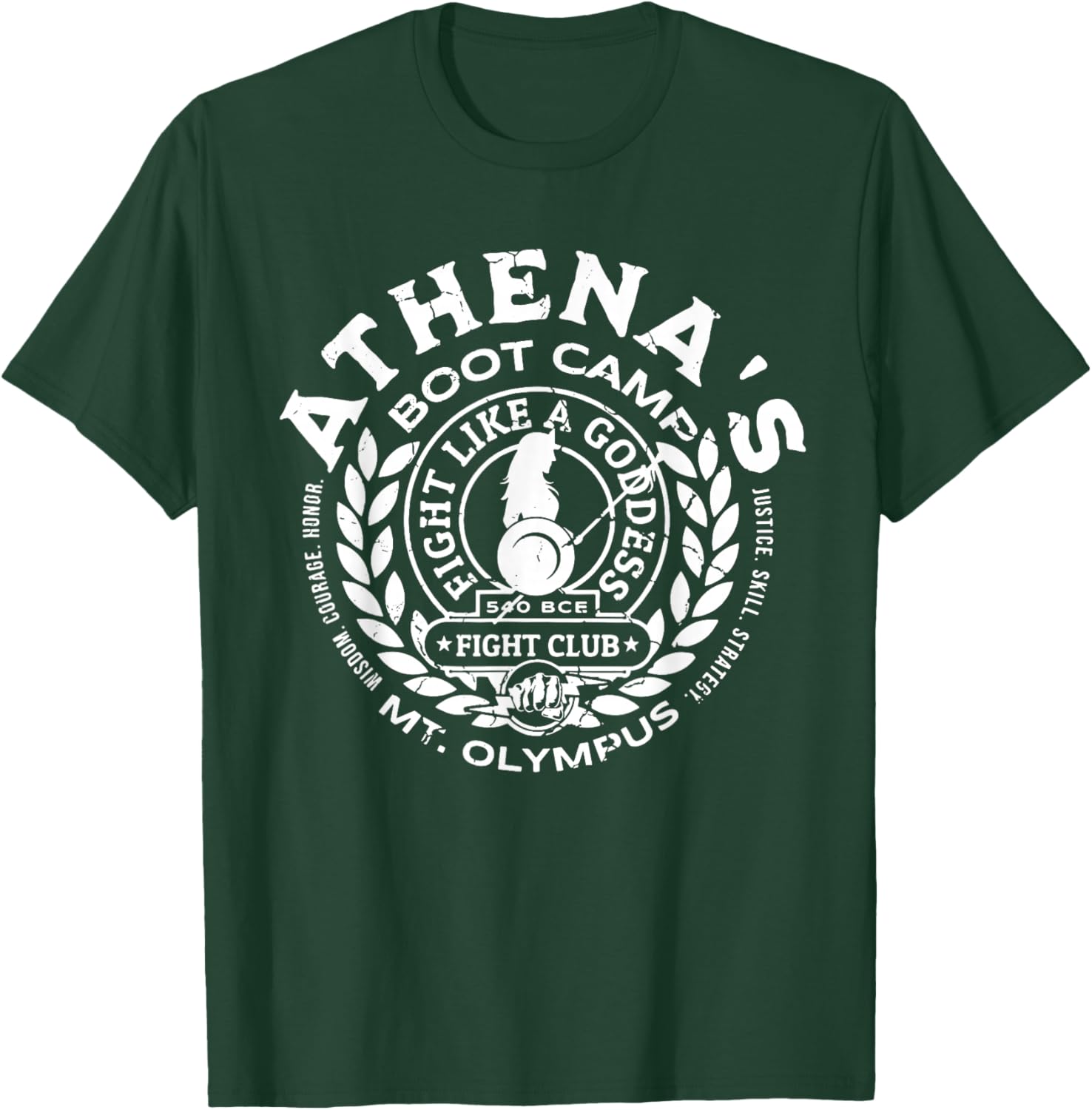 Goddess Athena Daughter of Athena Wise Athena's Boot Camp | Greek Mythology | Olympus Lore Goddess T-Shirt - T-Shirt | Forest