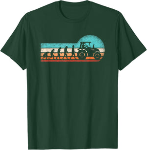 Farmer Evolution Tractor Tractor Agriculture Farmer T-Shirt - T-Shirt | Forest