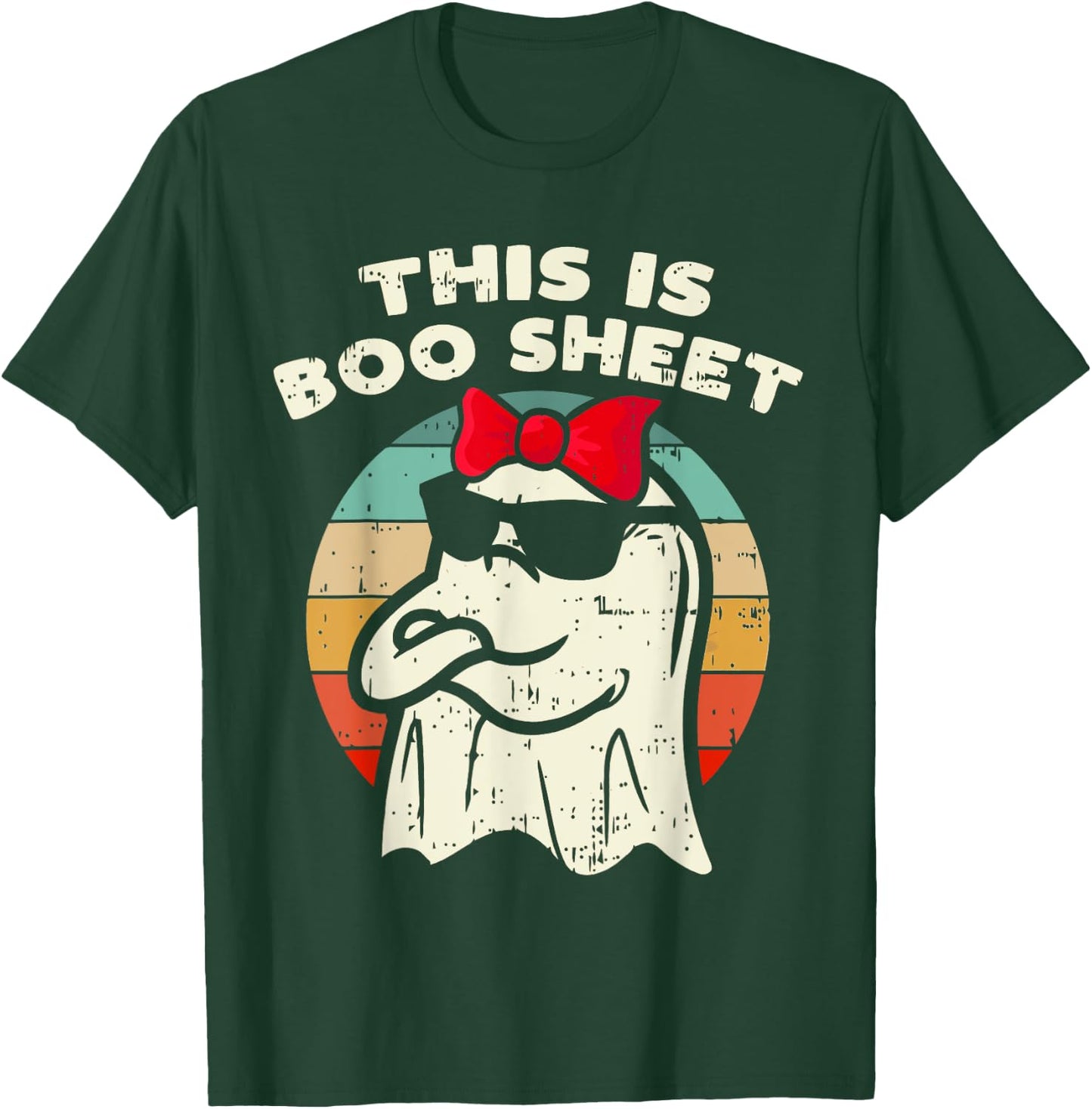 This Is Boo Sheet Ghost Retro Halloween Women Kids Girls T-Shirt - T-Shirt | Forest