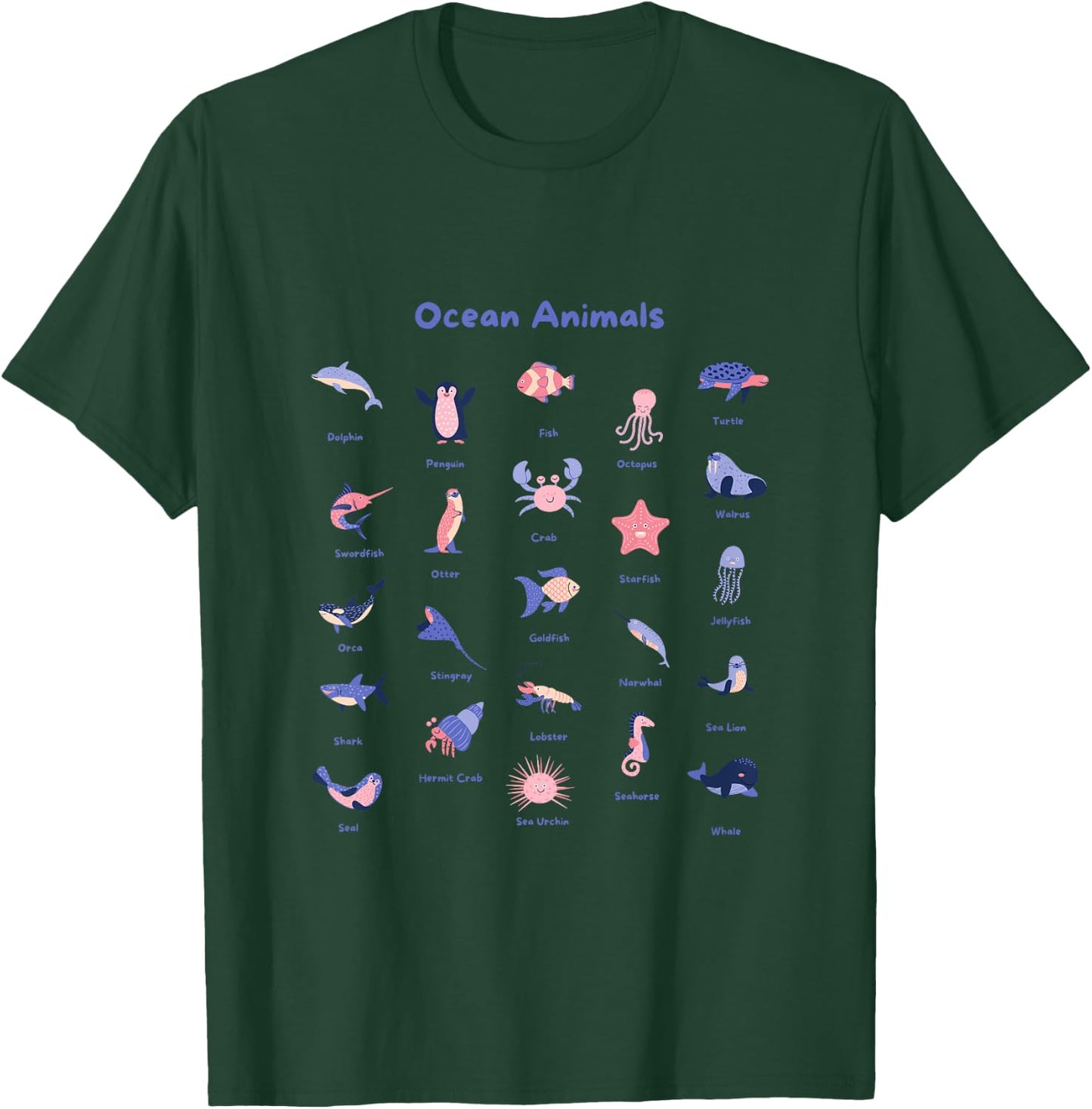 Kids Ocean Animal Shirts Kids Ocean Animal Shirt For Toddler Boys T-Shirt - T-Shirt | Forest