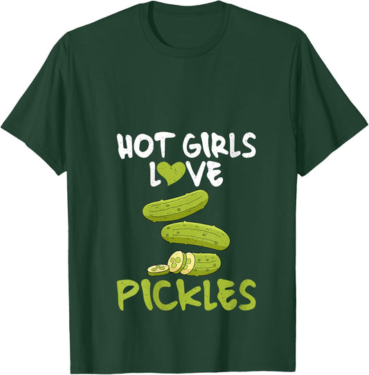 Hot Girls love Pickles V-Neck T-Shirt - T-Shirt | Forest