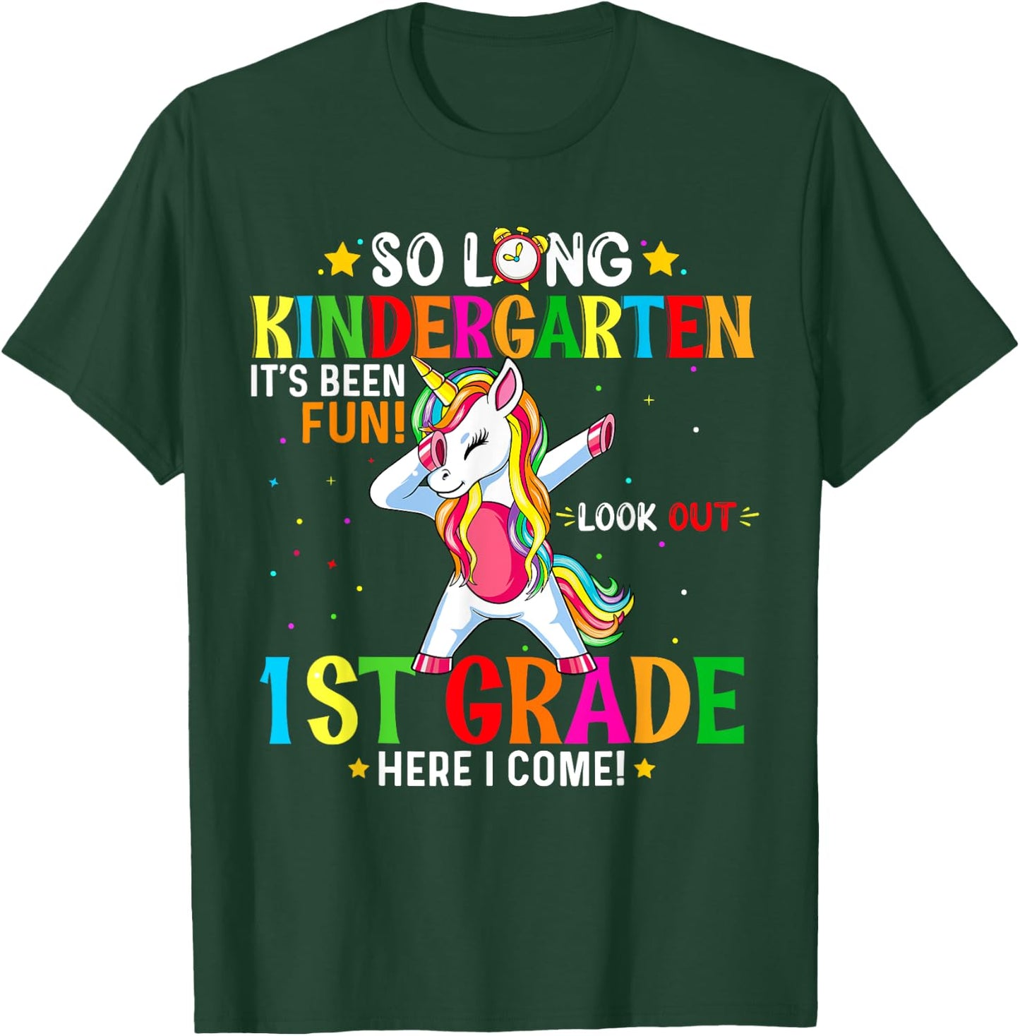 Kids So Long Kindergarten Graduation Class 2025 Unicorn Dab T-Shirt - T-Shirt | Forest